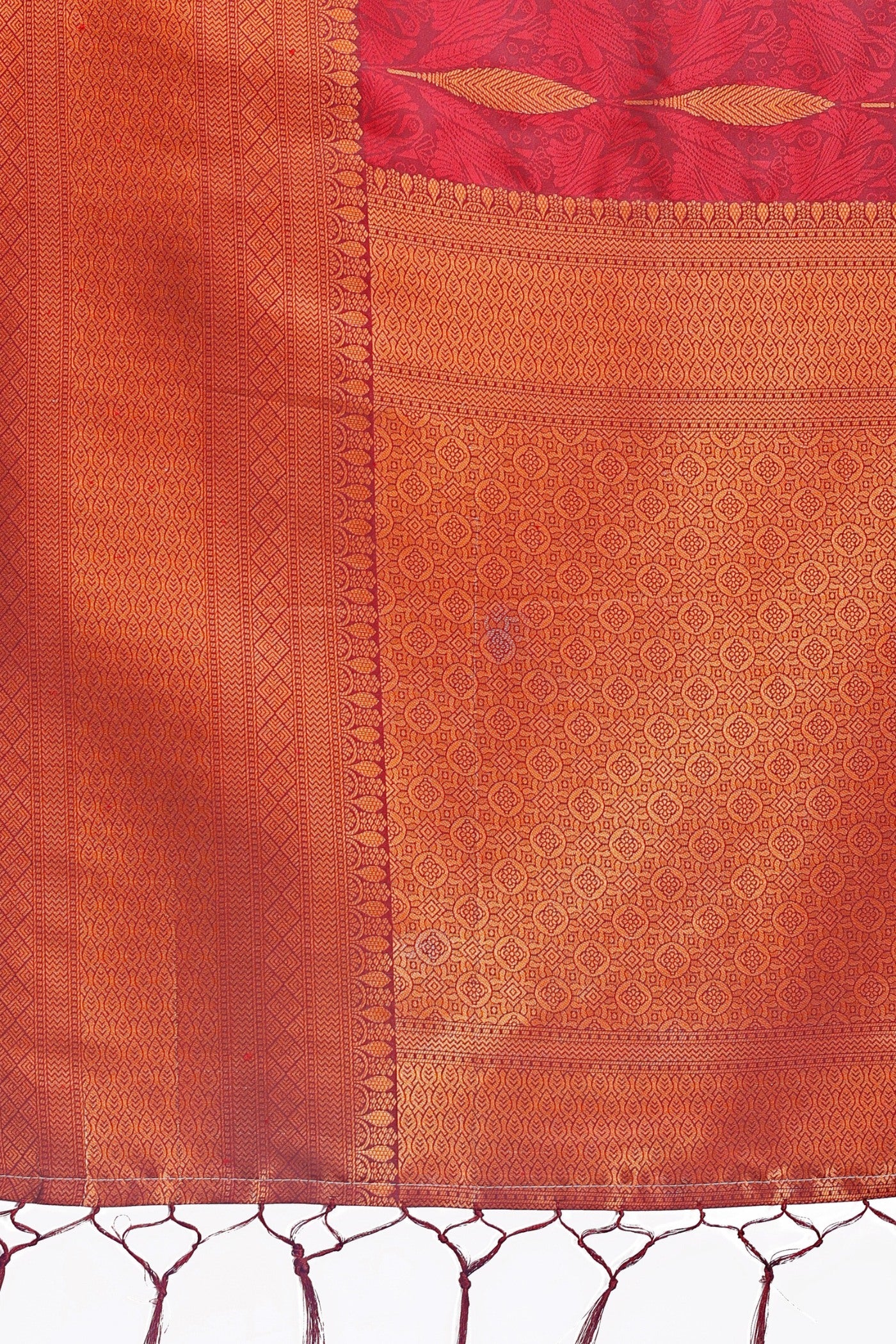 Buy MySilkLove Mojo Red Woven Banarasi Saree Online