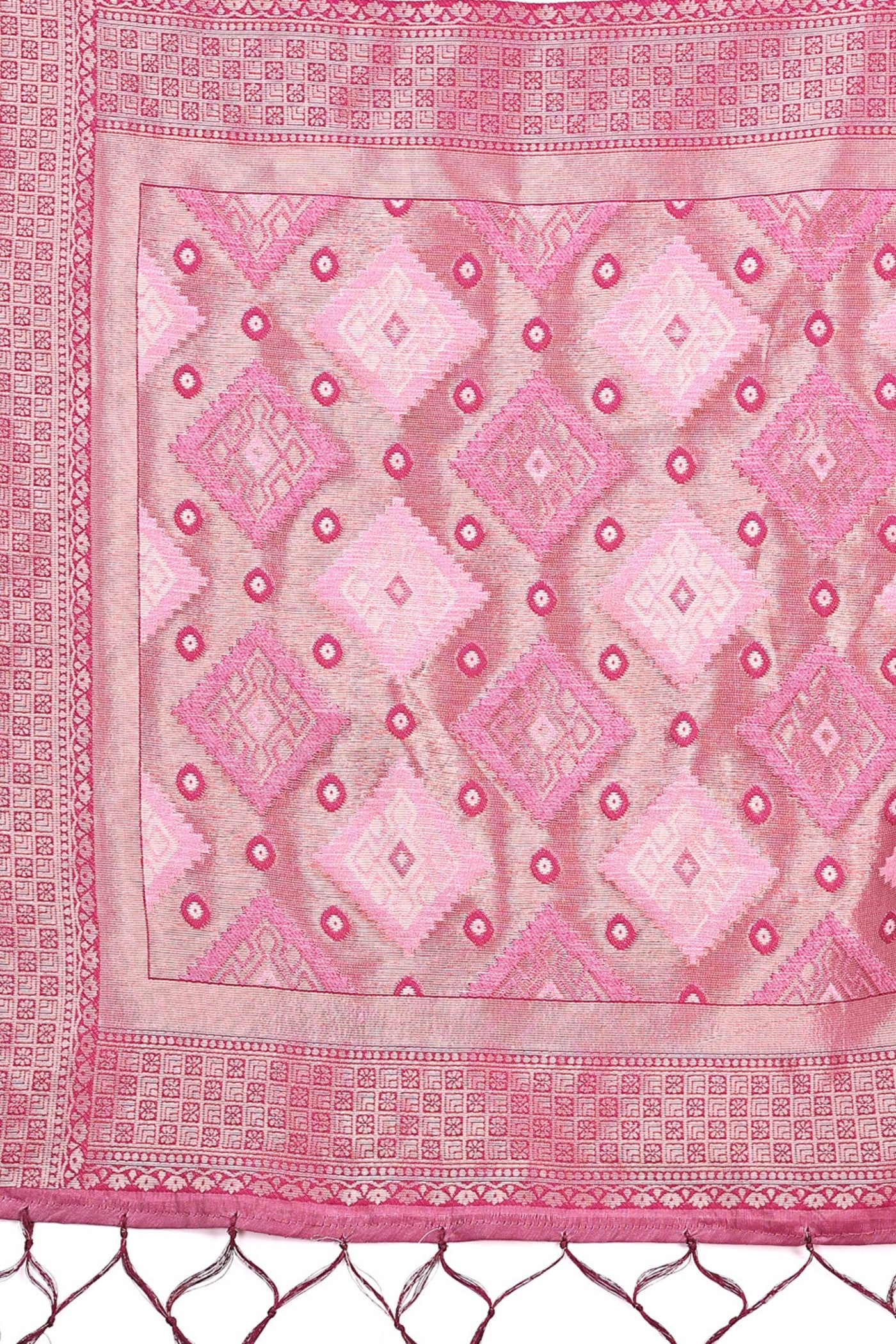 Buy MySilkLove Cameo Pink Woven Linen Cotton Saree Online
