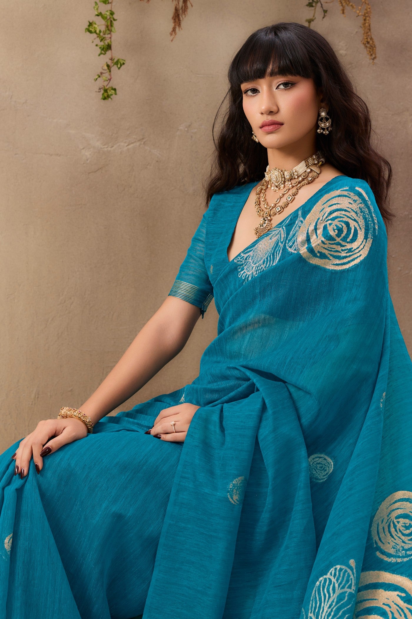 Buy MySilkLove Periwinkle Blue Munga Handloom Cotton Saree Online