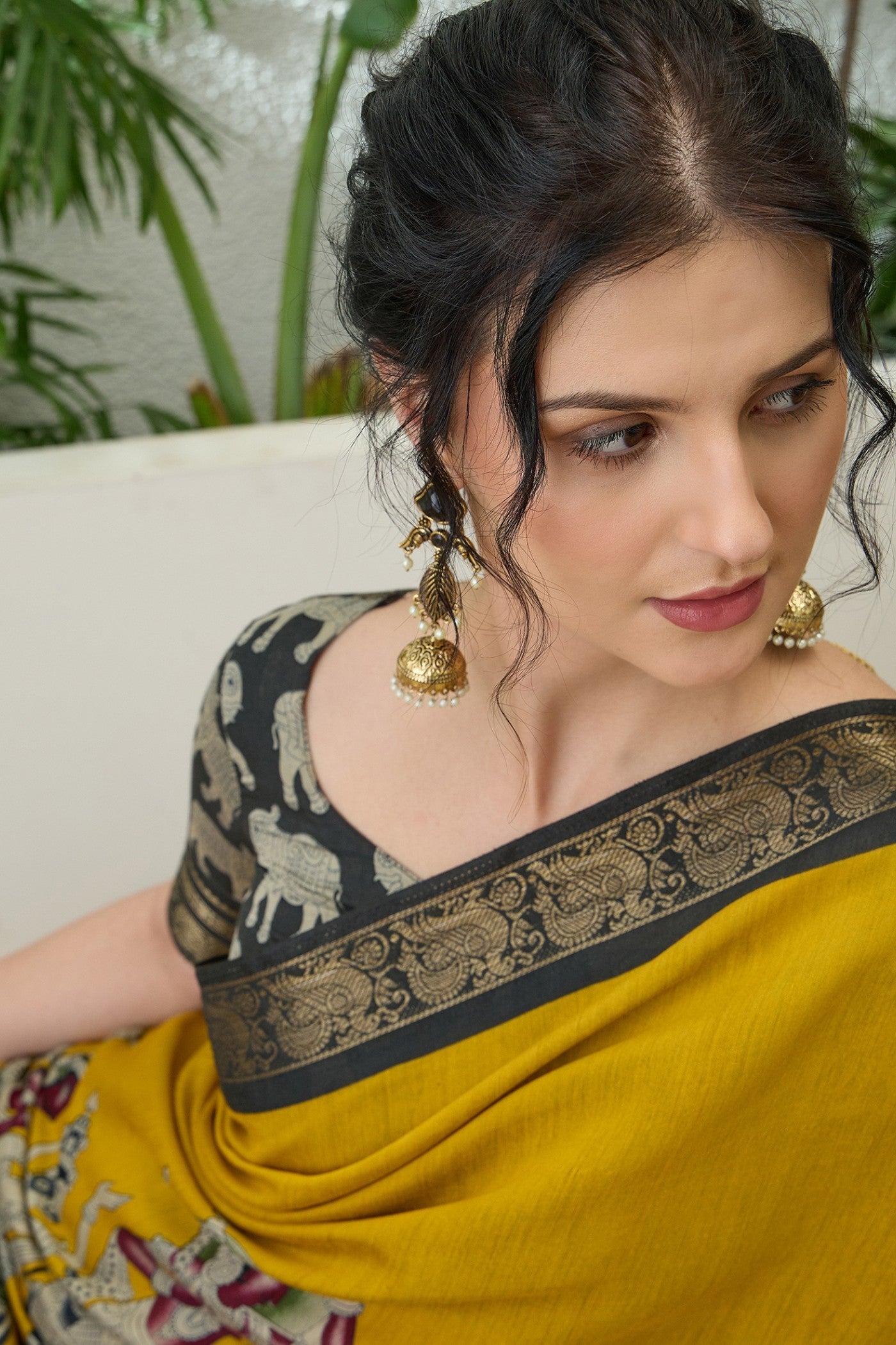 Buy MySilkLove Ronchi Yellow Printed Cotton Saree Online