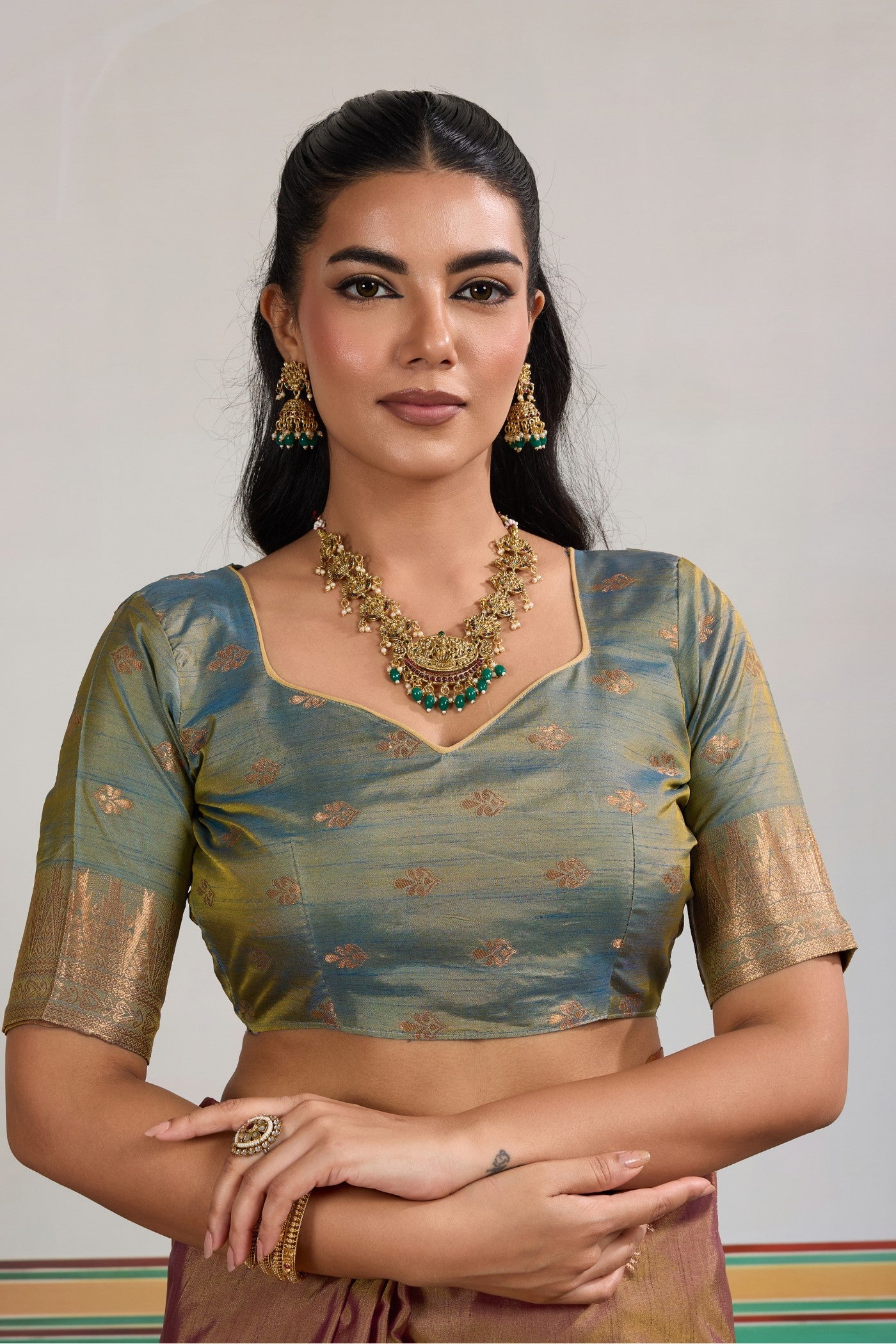 Buy MySilkLove Bister Brown Banarasi Handloom Tussar Saree Online