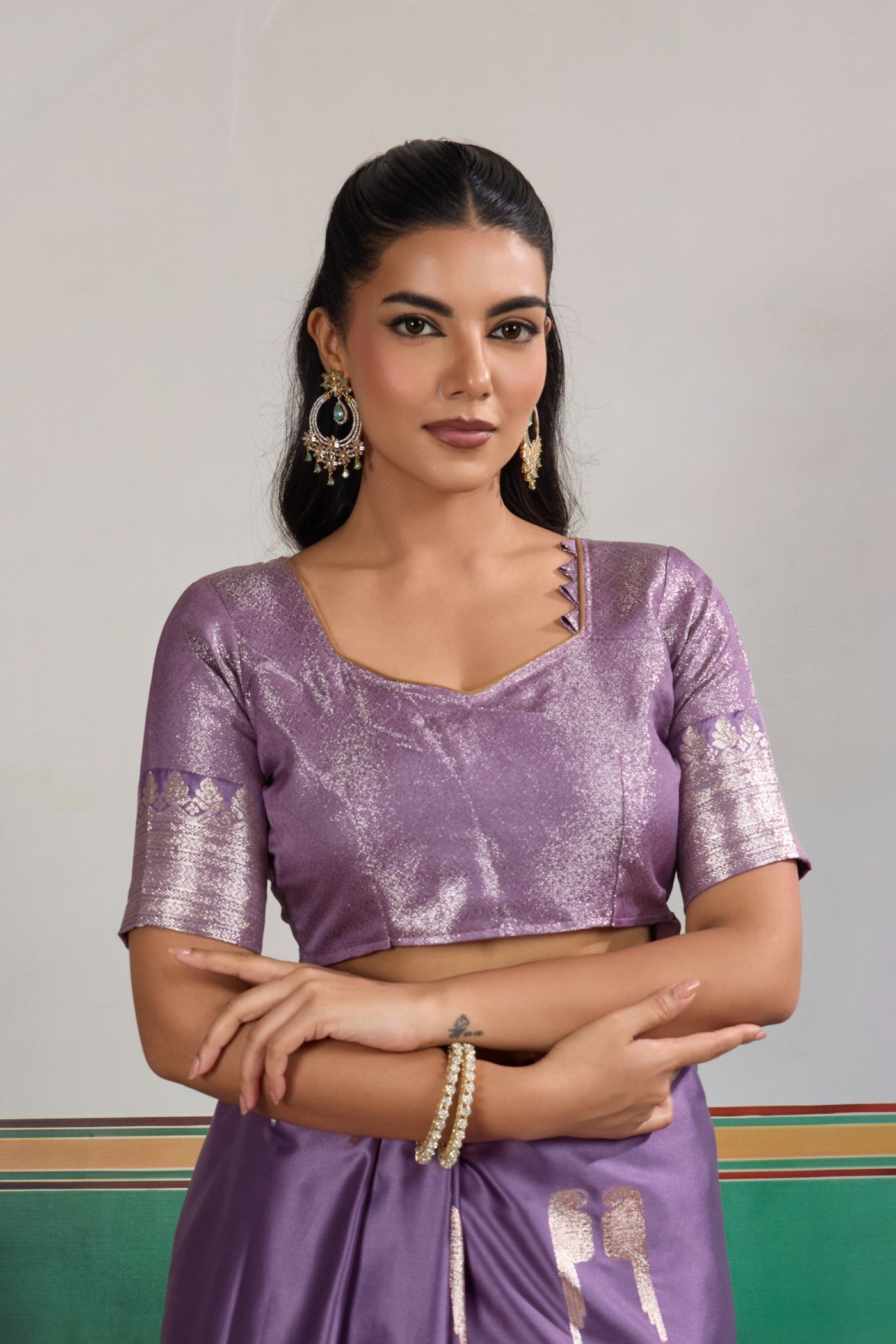 Buy MySilkLove Violet Purple Handloom Satin Soft Silk Saree Online