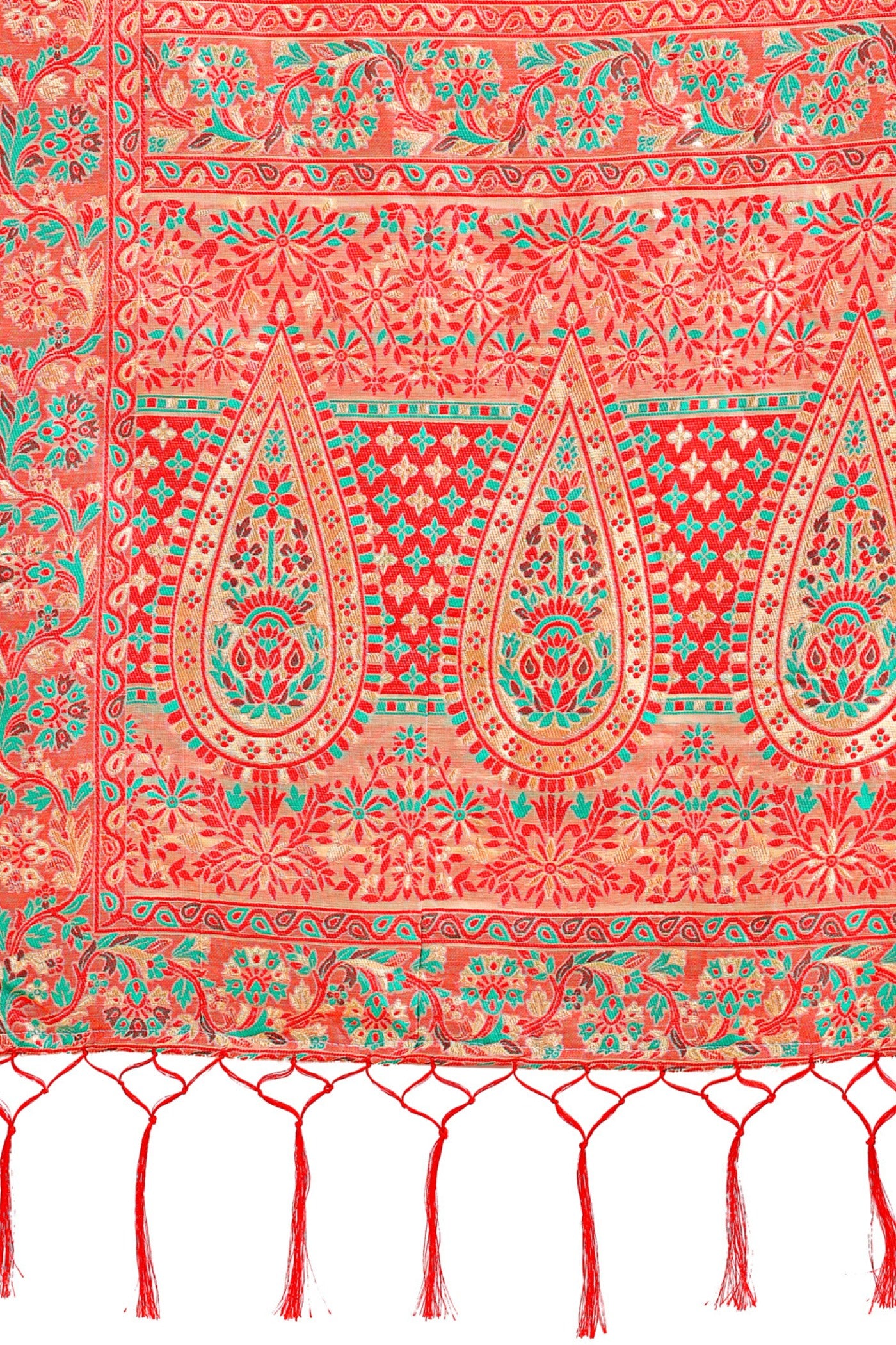 Buy MySilkLove Mandy Peach Woven Pashmina Saree Online