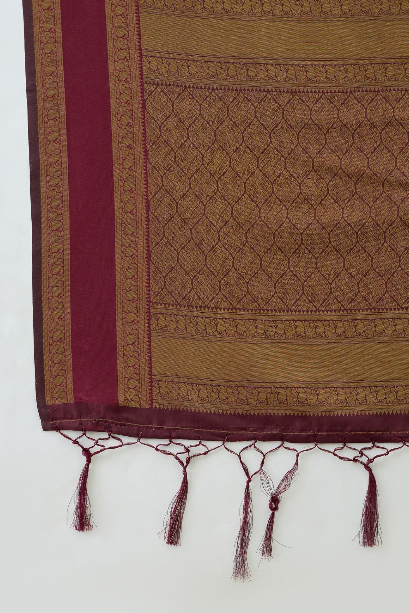 Buy MySilkLove Bistre Brown Banarasi Woven Soft Silk Saree Online