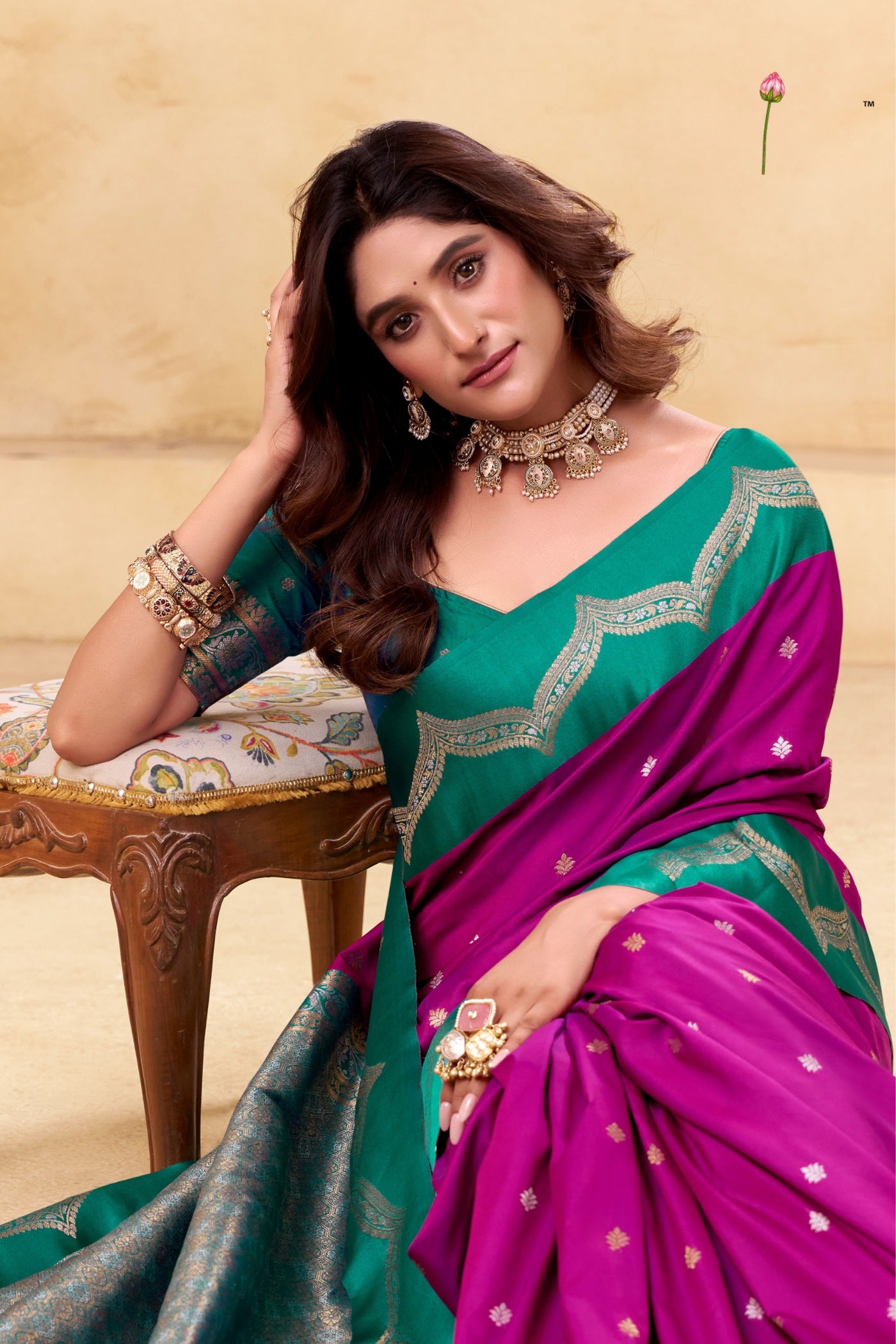 Buy MySilkLove Magenta Pink Woven Banarasi Satin Soft Silk Saree Online