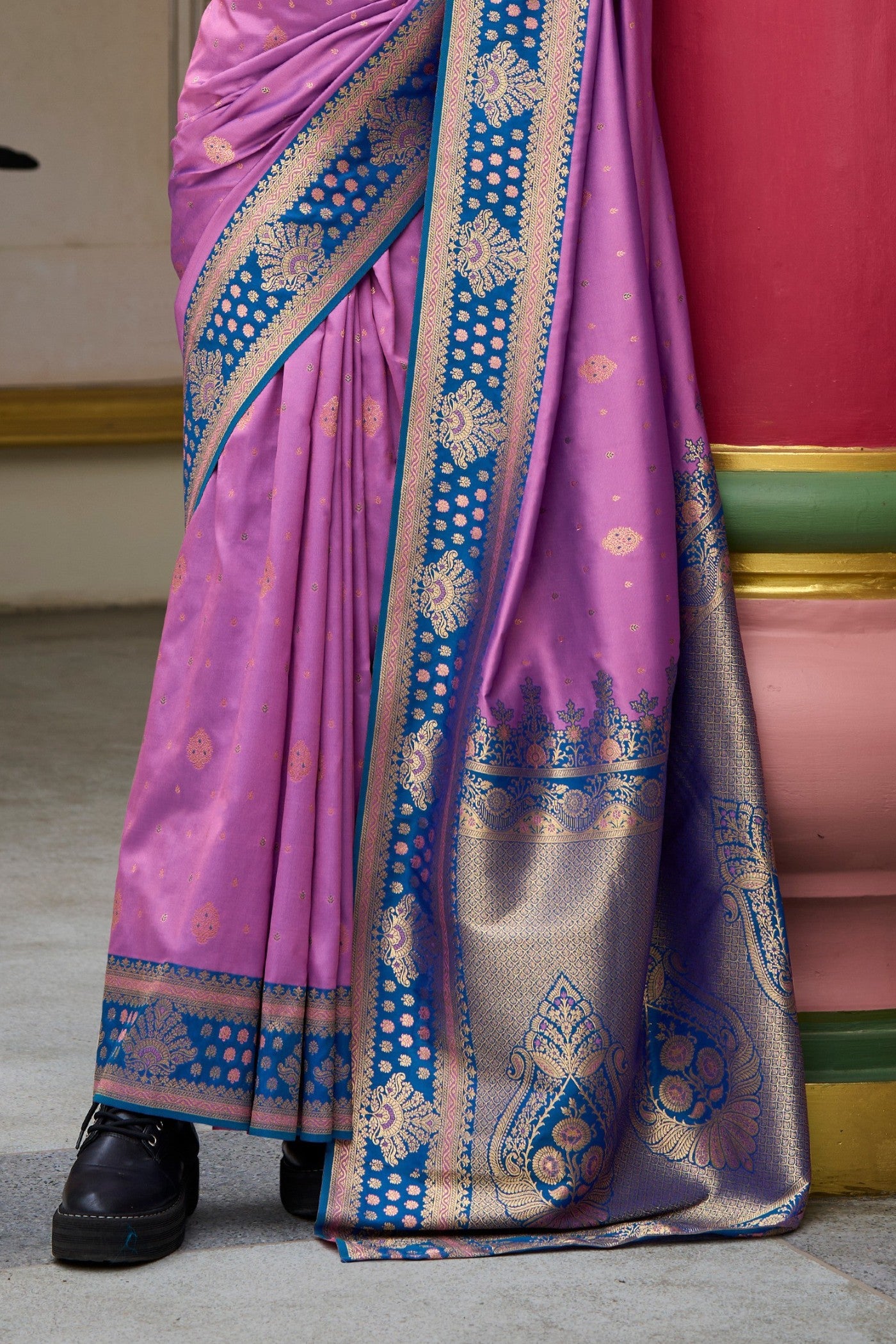 Buy MySilkLove Tacao Purple Woven Banarasi Saree Online