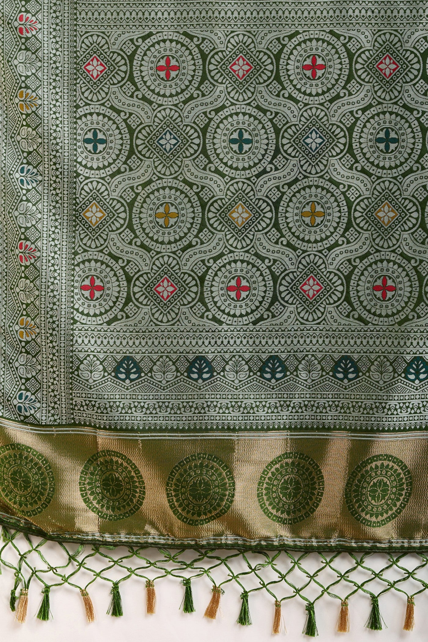 Buy MySilkLove Fern Green Woven Banarasi Saree Online