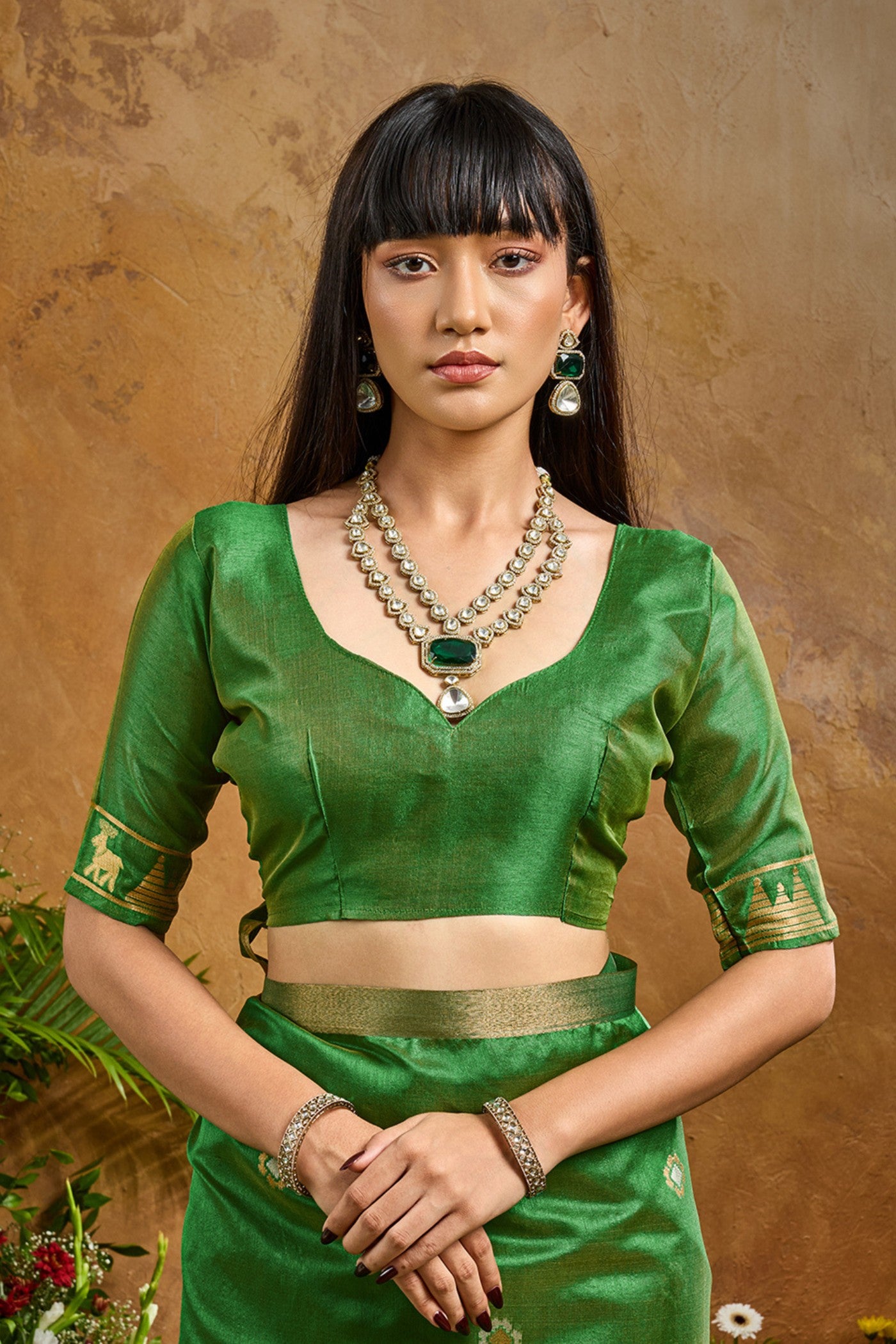 Buy MySilkLove Spring Green Tussar Handloom Silk Saree Online