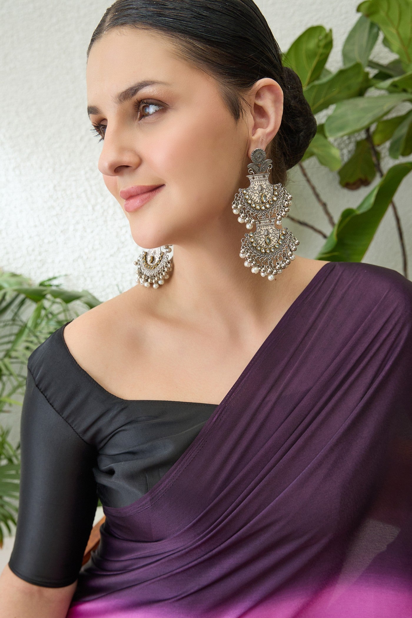Buy MySilkLove Fairy Pink and Black Satin Georgette Silk Saree Online
