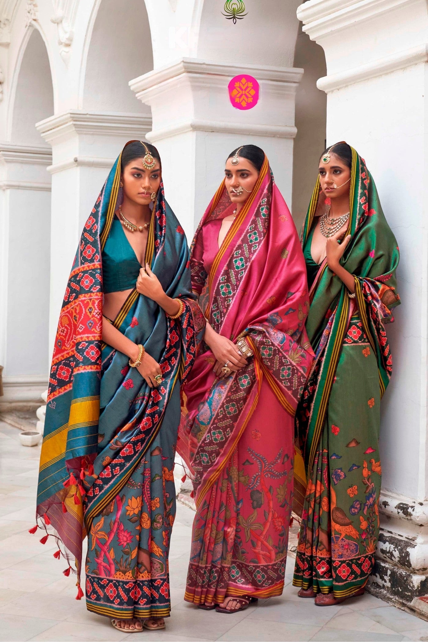 Buy MySilkLove Kelly Green Printed Patola Saree Online