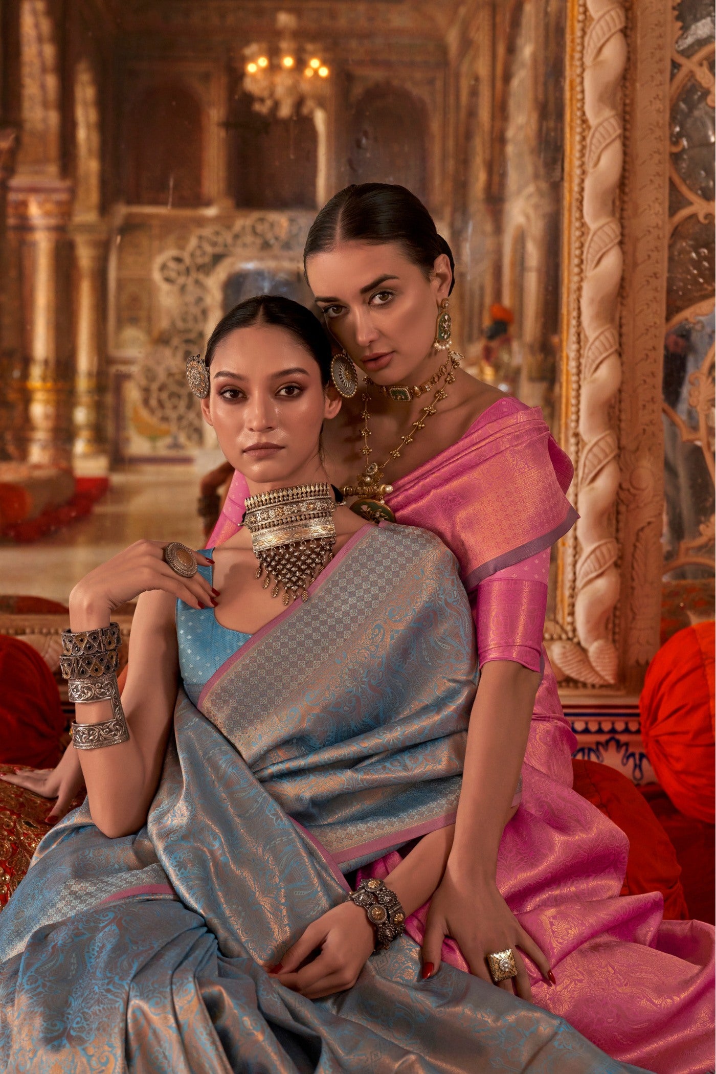 Buy MySilkLove Baby Pink Handloom Kanjivaram Saree Online
