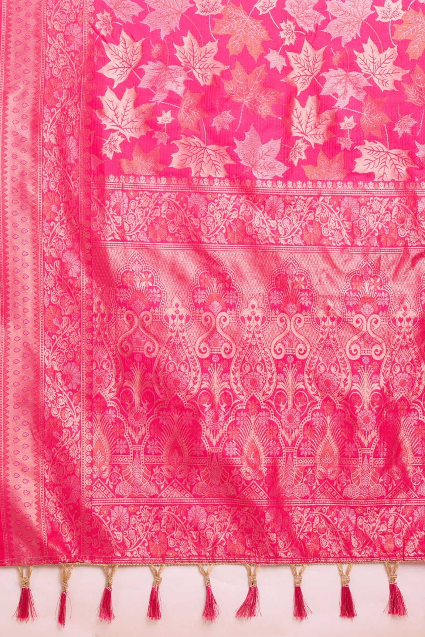 Buy MySilkLove Raspberry Pink Banarasi Soft Silk Saree Online