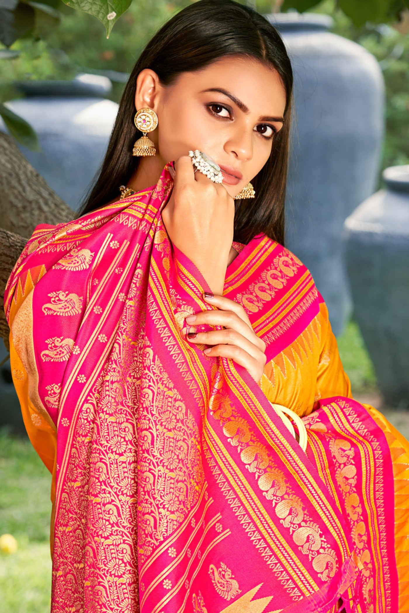 MySilkLove Arylide Yellow Banarasi Woven Soft Silk Saree