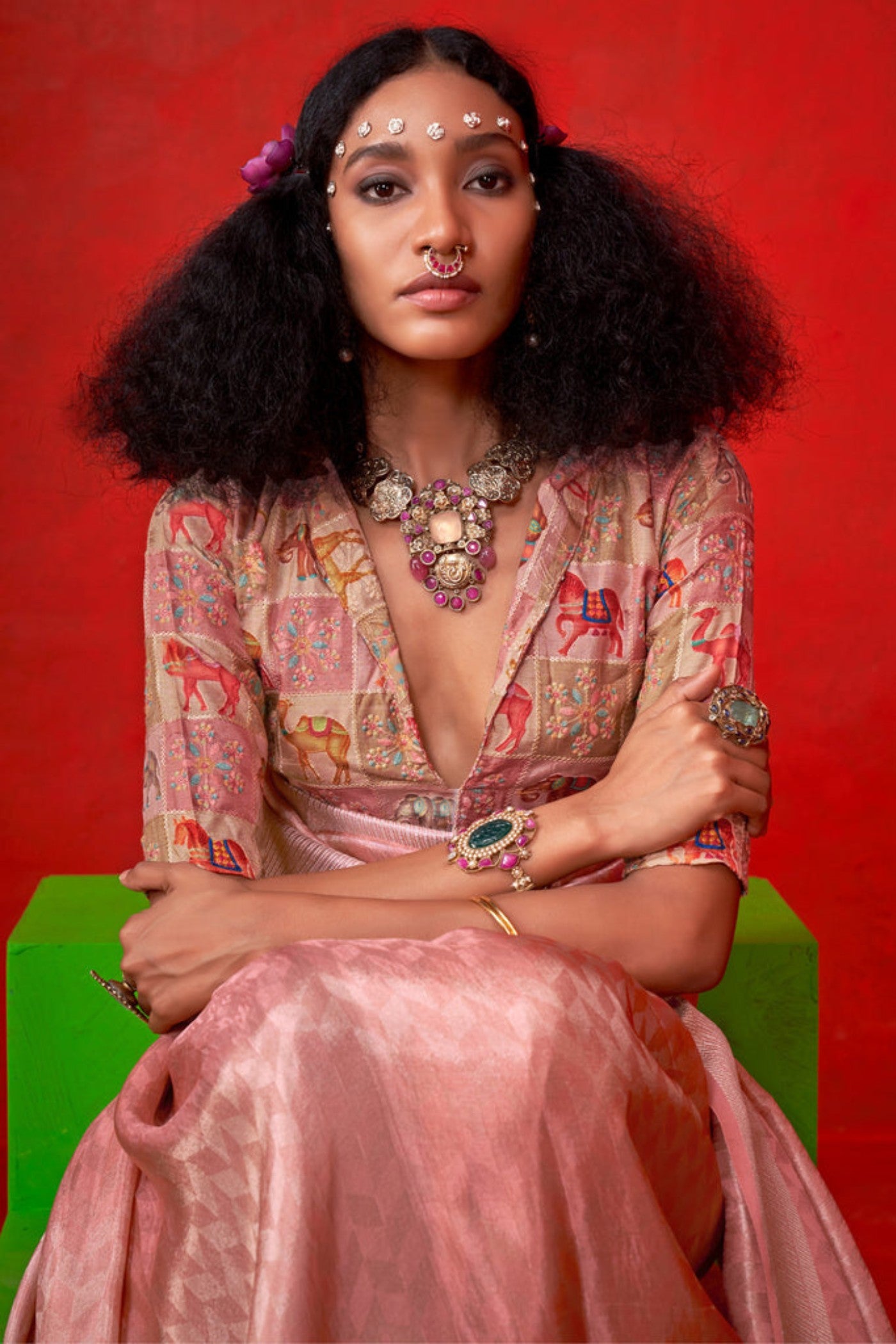 MySilkLove Salmon Peach Woven Tissue Silk Saree