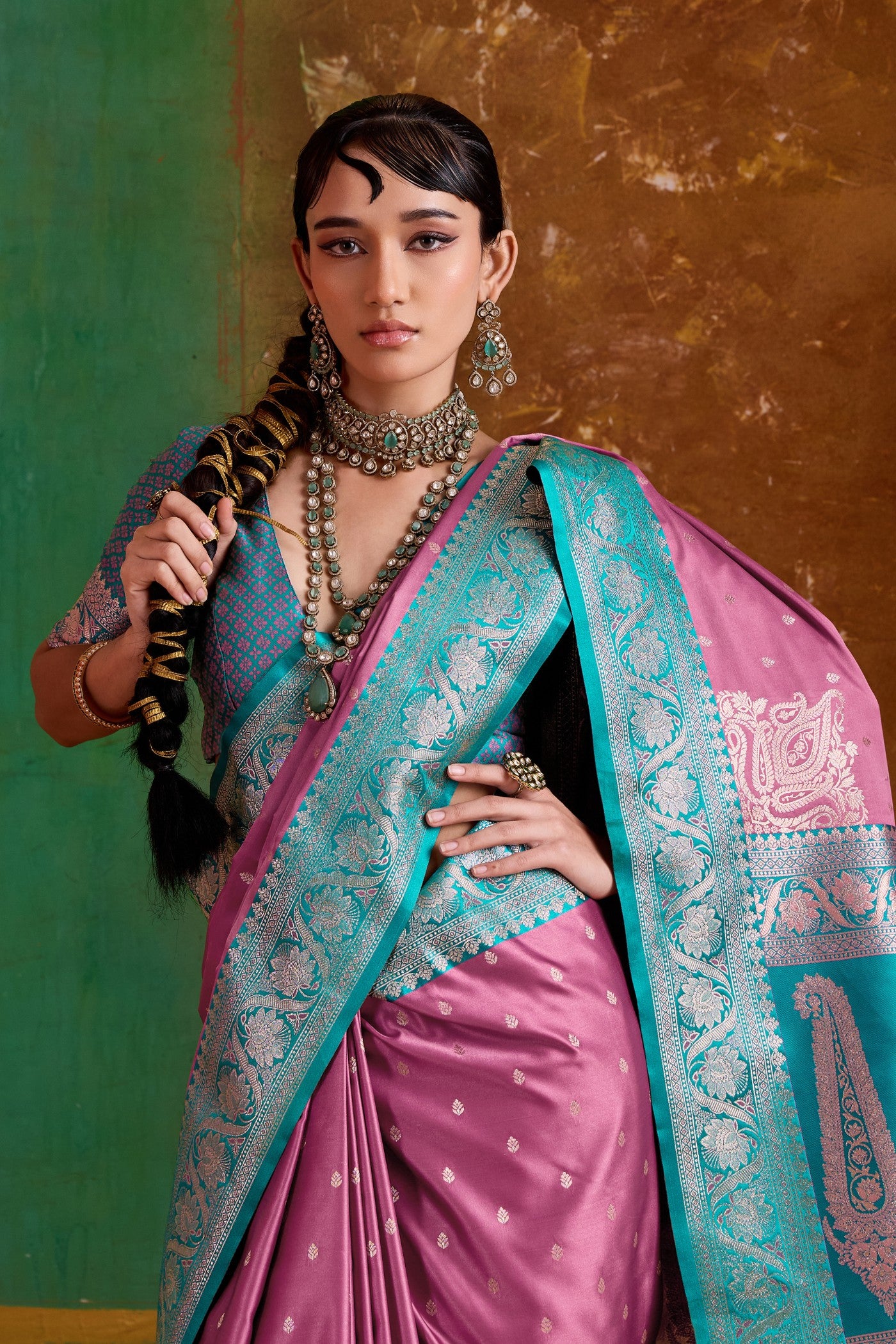 MySilkLove Dolly Pink Handloom Satin Silk Saree