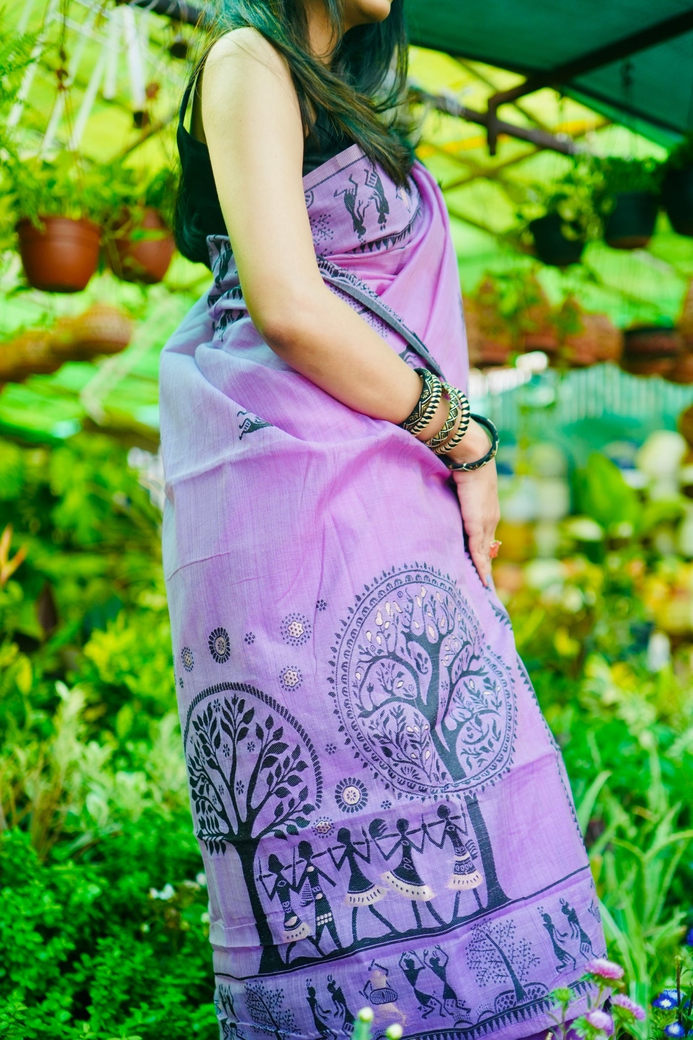 Buy MySilkLove Liseran Purple Woven Modal Cotton Saree Online