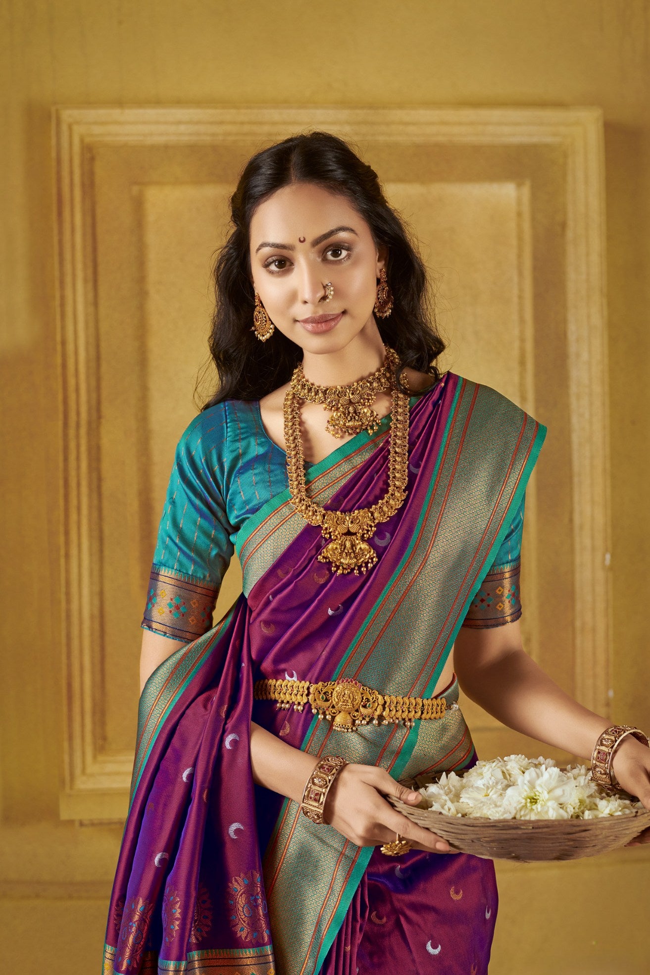 Buy MySilkLove Camelot Purple Woven Paithani Saree Online