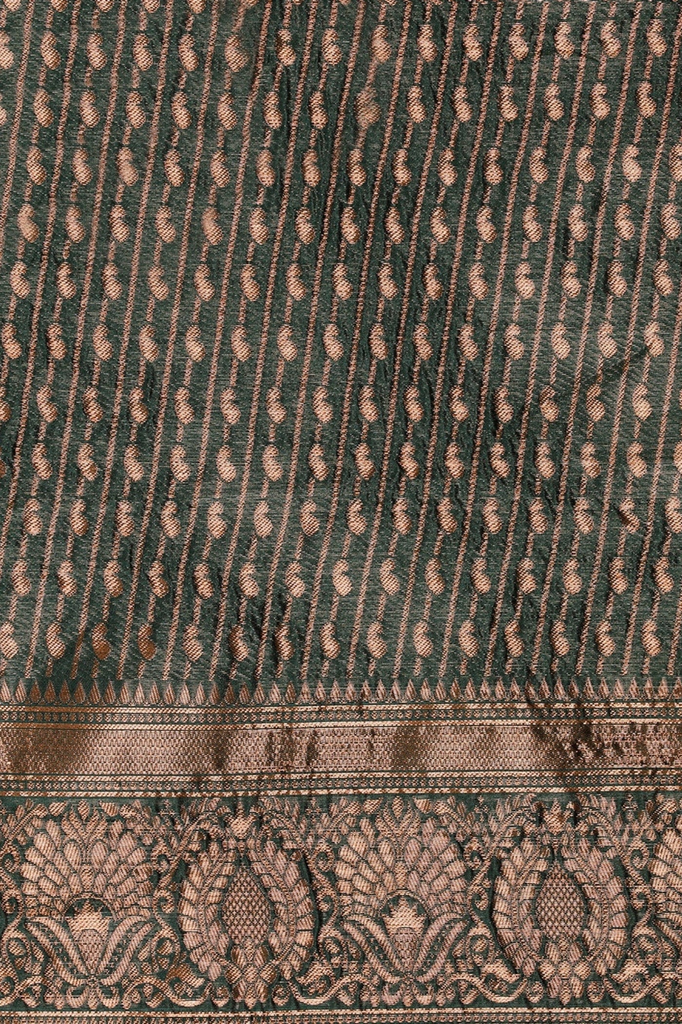 Buy MySilkLove Pecan Brown Woven Jacquard Lichi Silk Saree Online