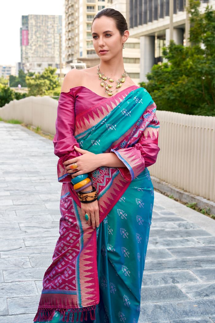 Buy MySilkLove Lapis Blue Woven Banarasi Saree Online