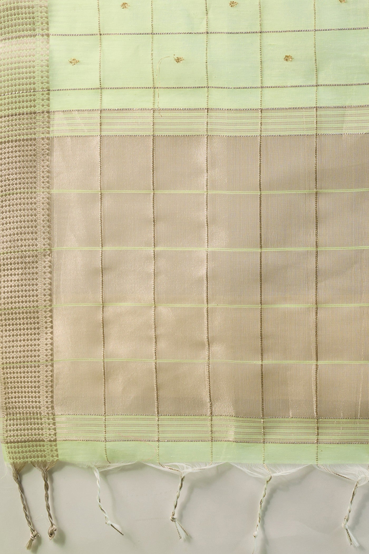 Buy MySilkLove Pista Green Woven Tissue Linen Saree Online