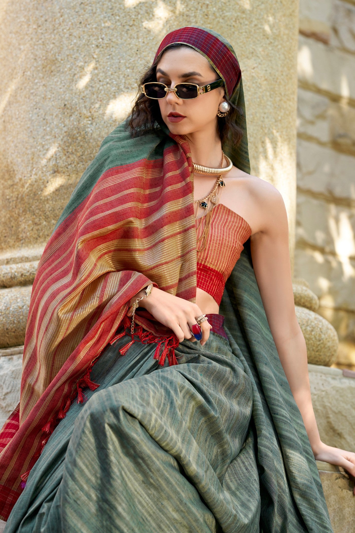 Buy MySilkLove Finlandia Grey Handloom Katan Saree Online
