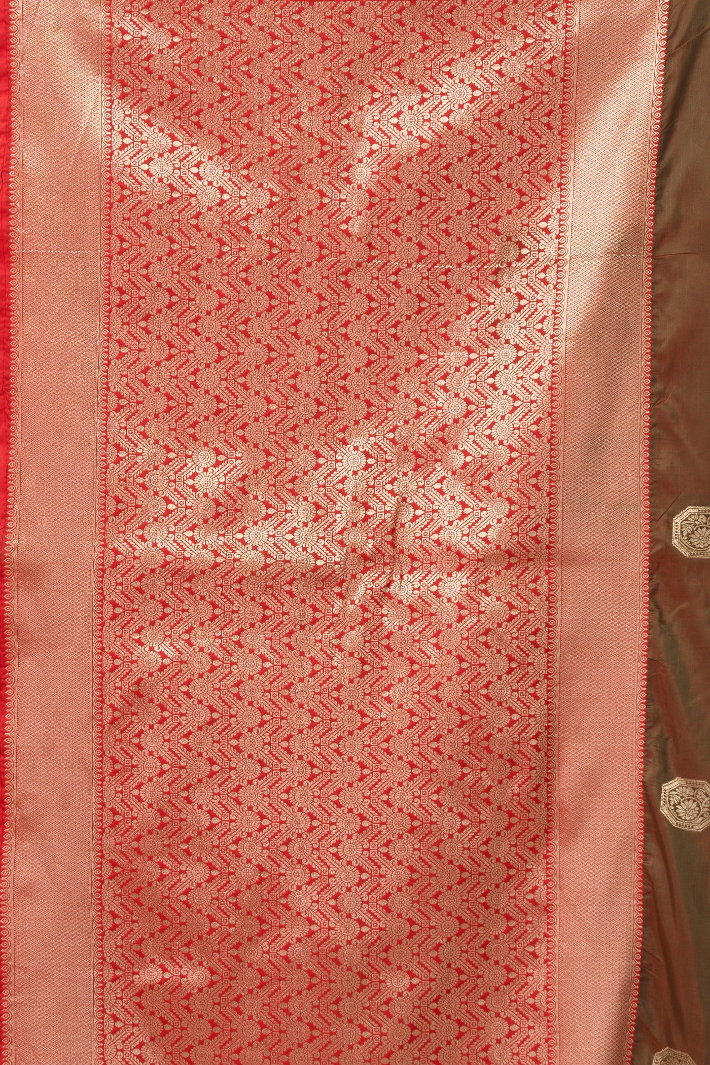 Buy MySilkLove Mehndi Green Woven Banarasi Soft Silk Saree Online