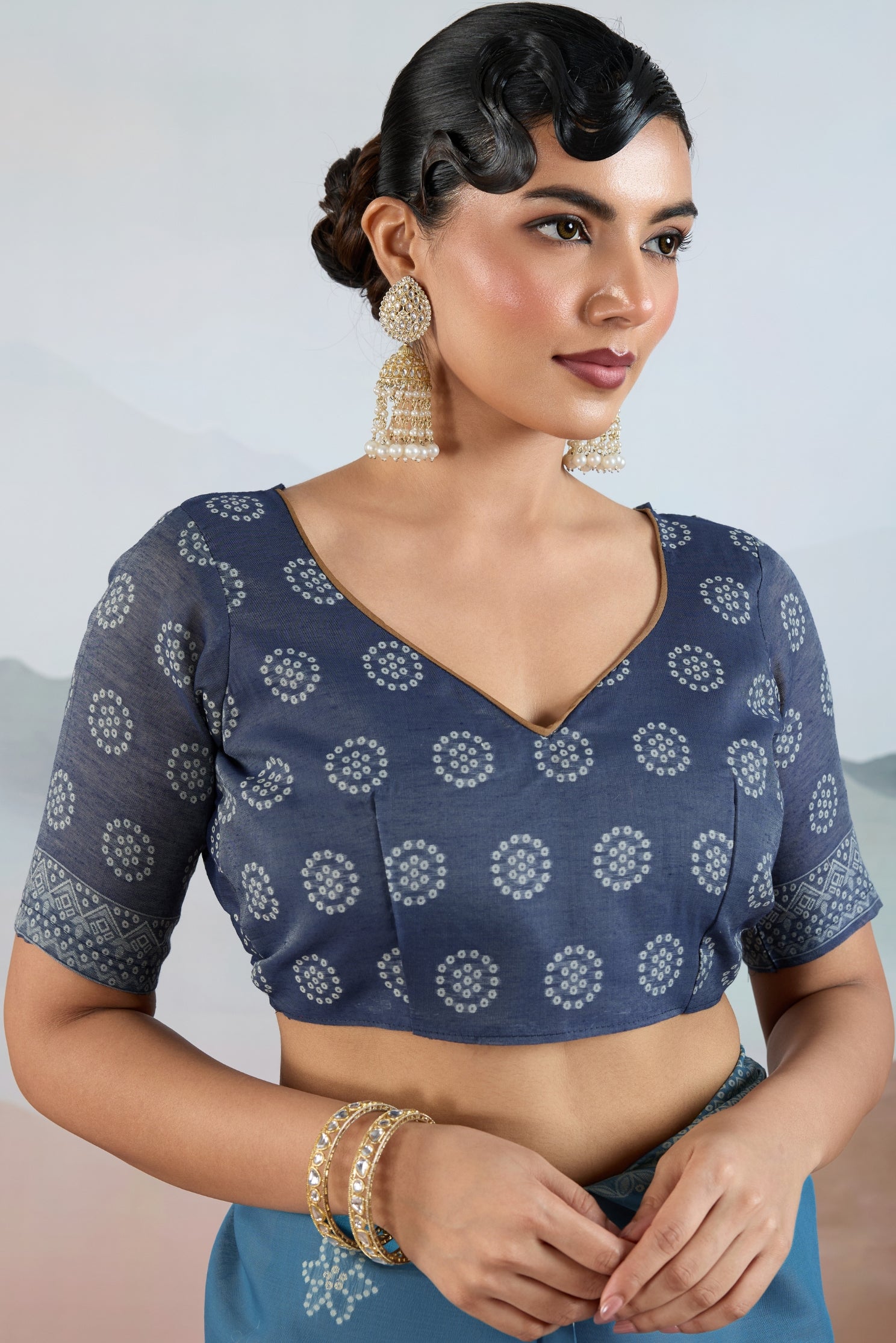 Buy MySilkLove Denim Blue Handloom Cotton Saree Online