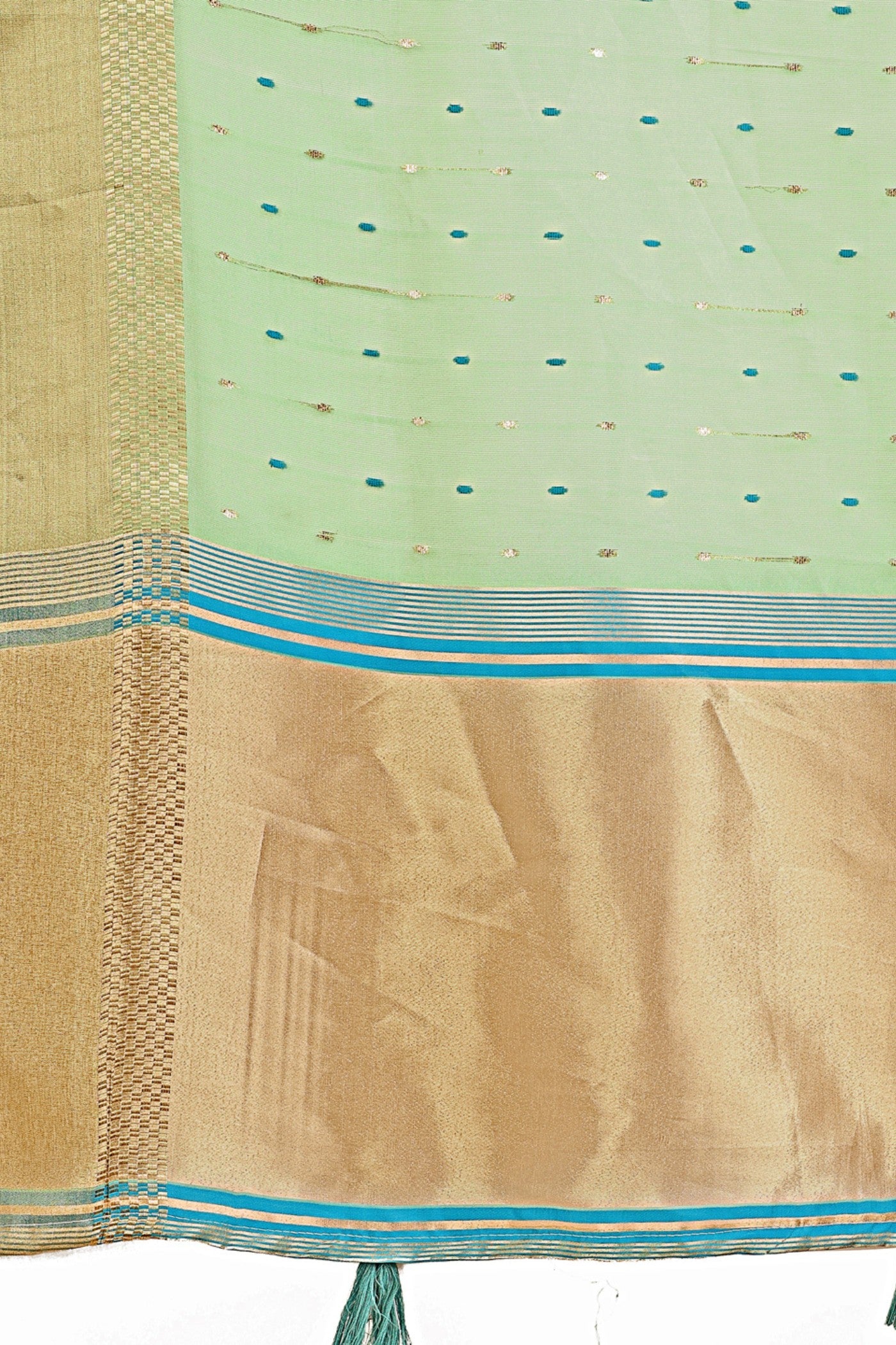 Buy MySilkLove Gin Green Woven Organza Saree Online