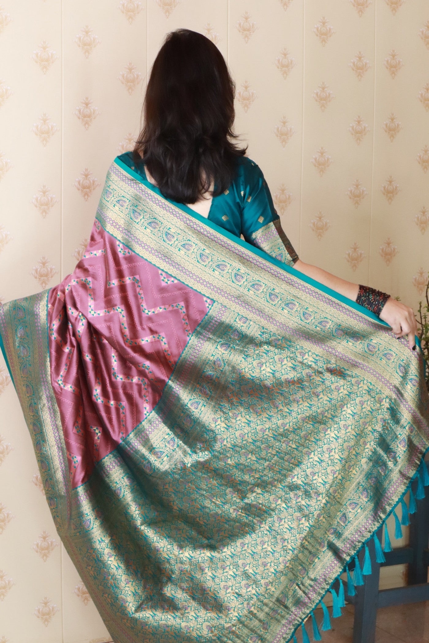 Buy MySilkLove Aesthetic Purple Banarasi Handloom Saree Online