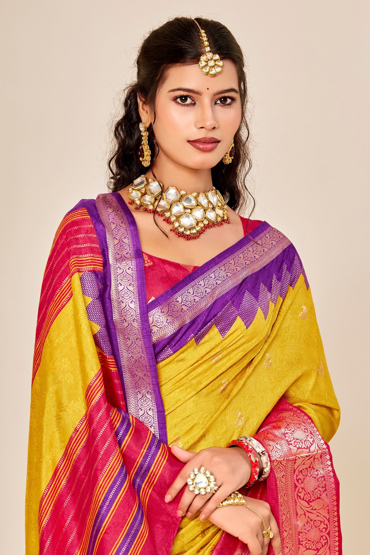 Buy MySilkLove Muddy Yellow Tussar Printed Silk Saree Online