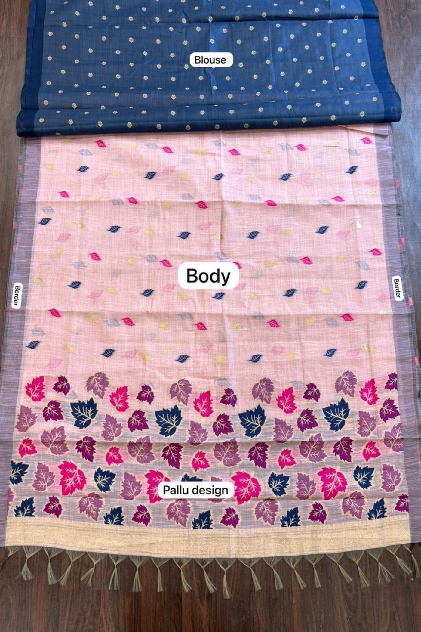 Buy MySilkLove Candy Pink Woven Linen Saree Online