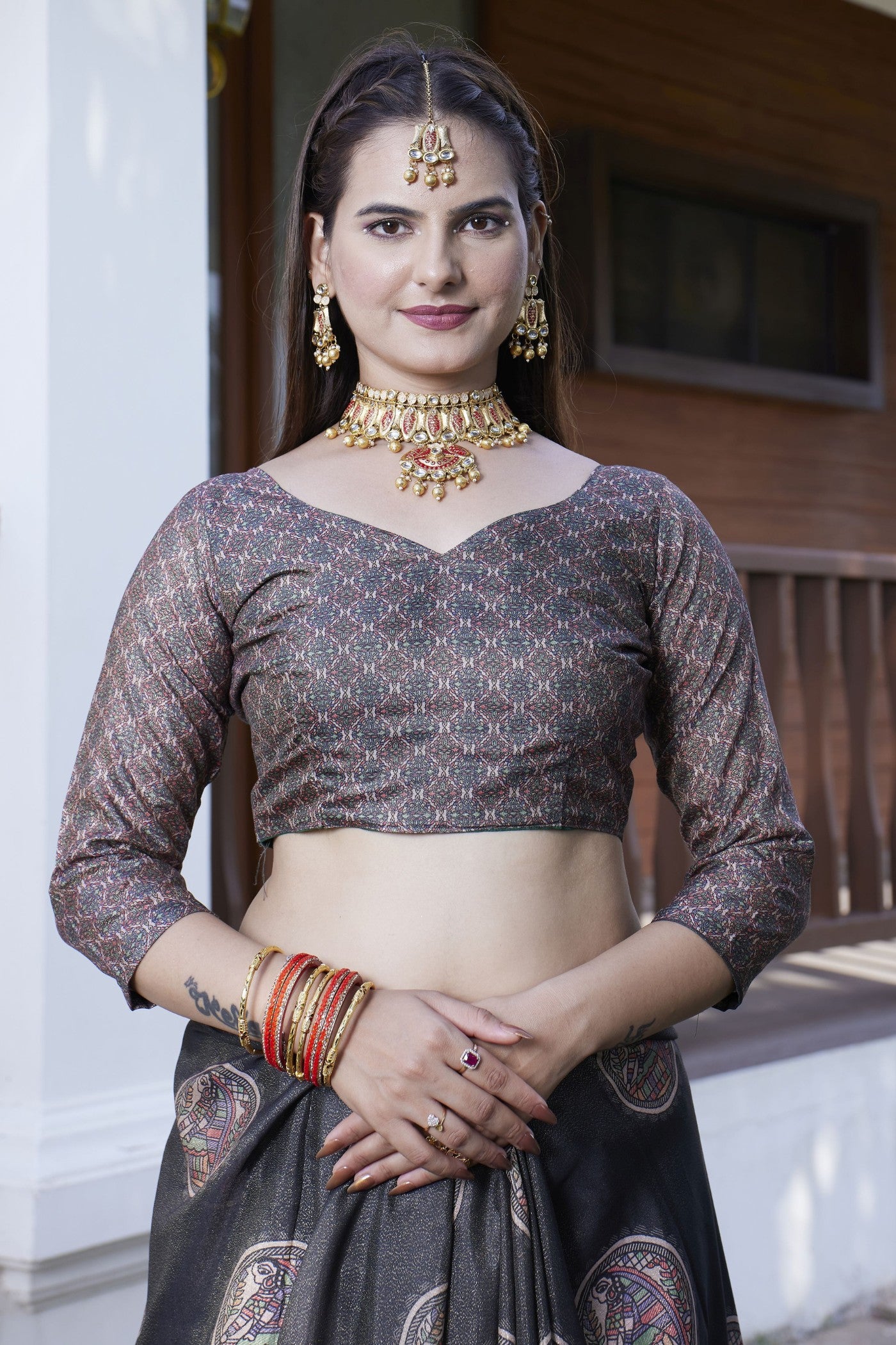 Buy MySilkLove Ink Black Banarasi Digital Printed Saree Online
