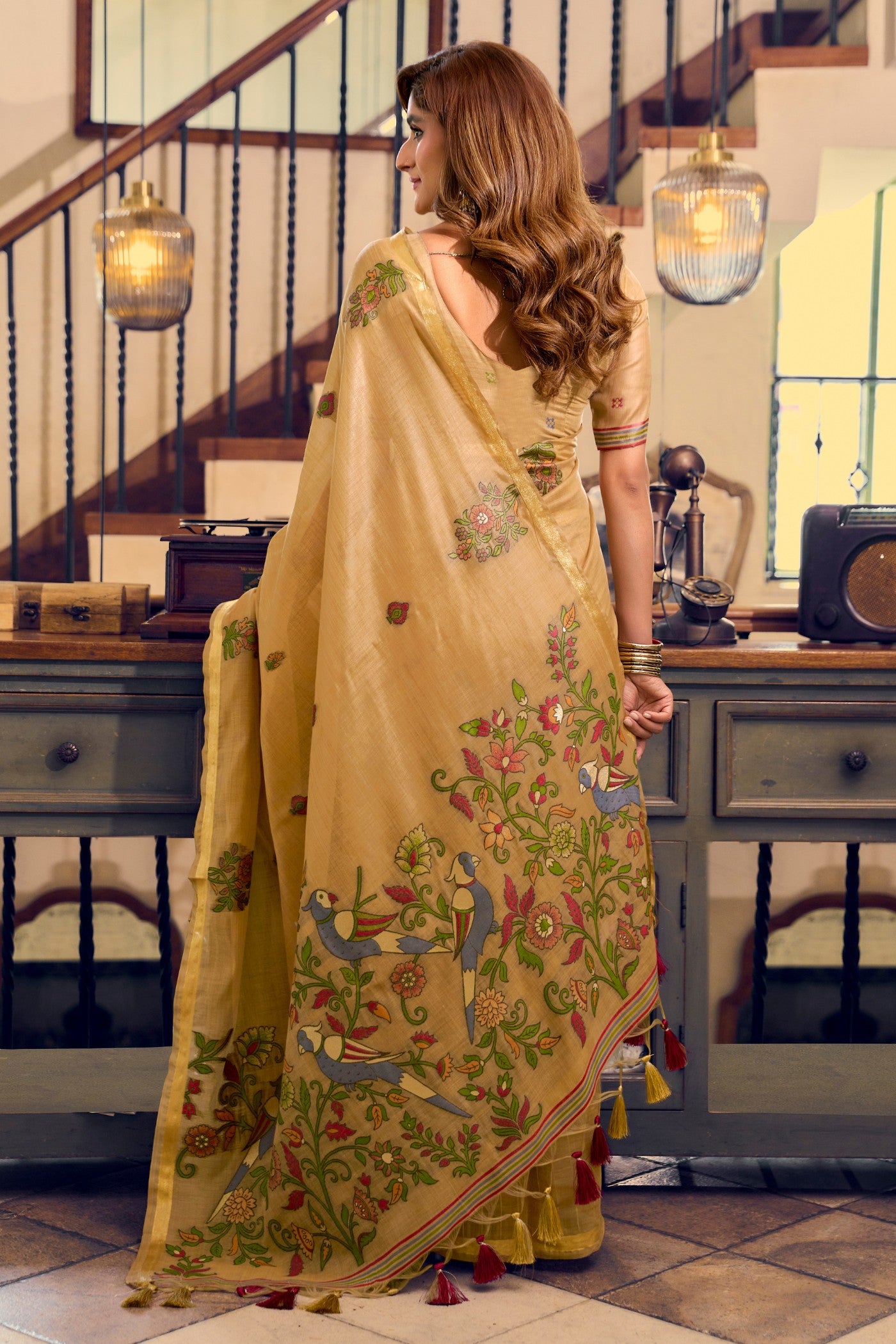 Buy MySilkLove Muddy Yellow Cotton Silk Saree Online