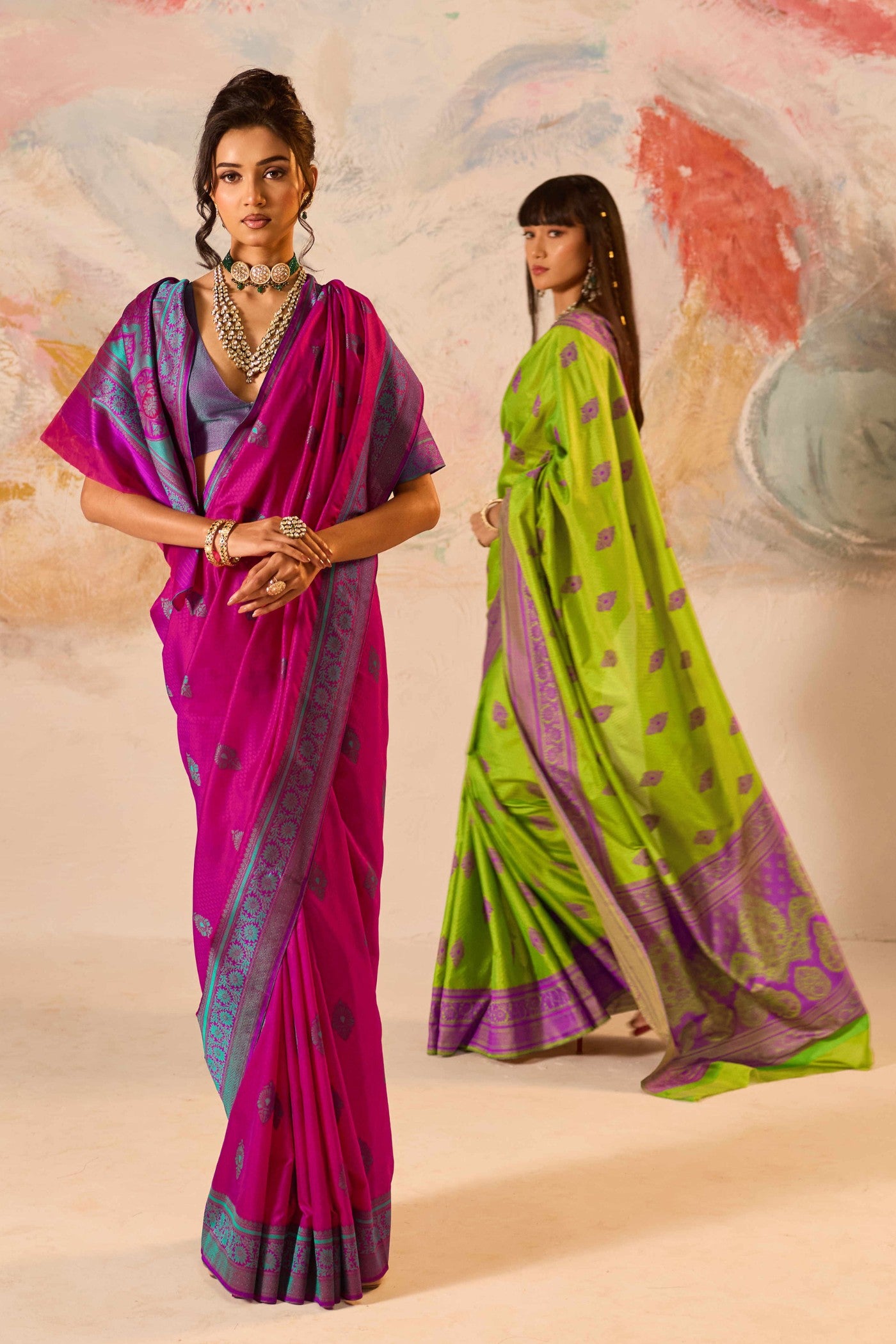 Buy MySilkLove Matcha Green Woven Tanchoi Kanjivaram Saree Online