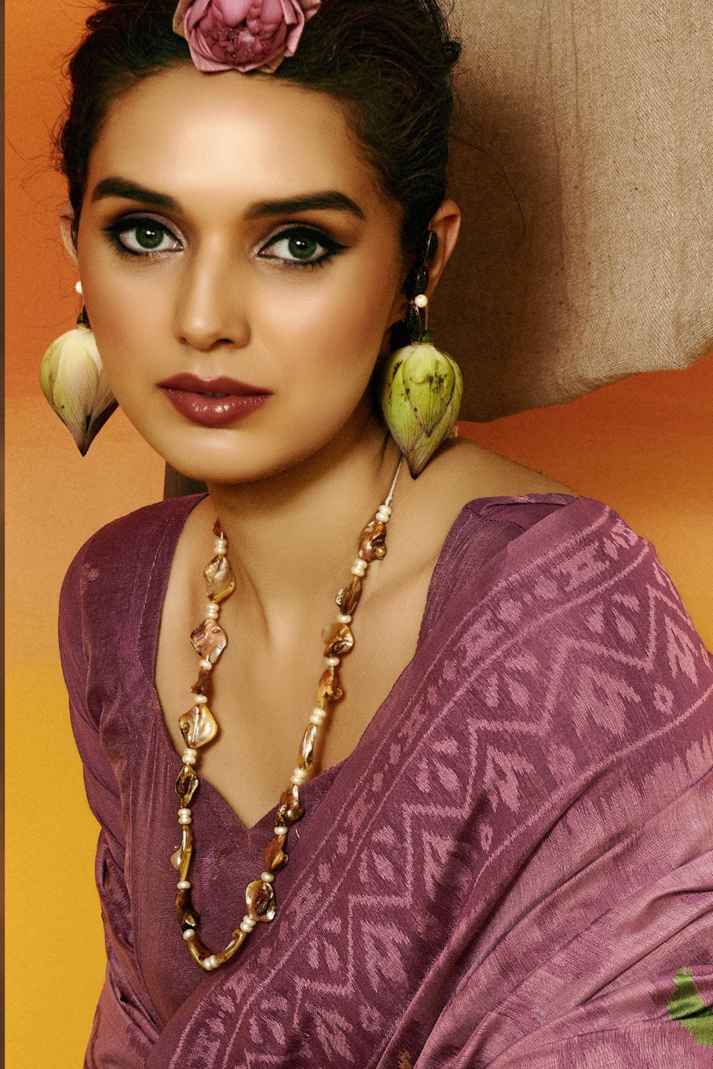Buy MySilkLove Velvet Purple Handloom Jamdani Saree Online