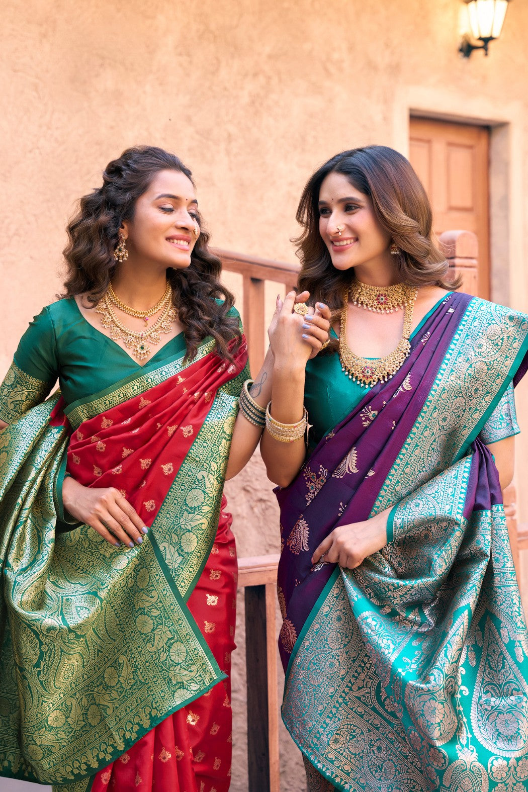 Buy MySilkLove Heliotrope Purple Woven Banarasi Soft Silk Saree Online