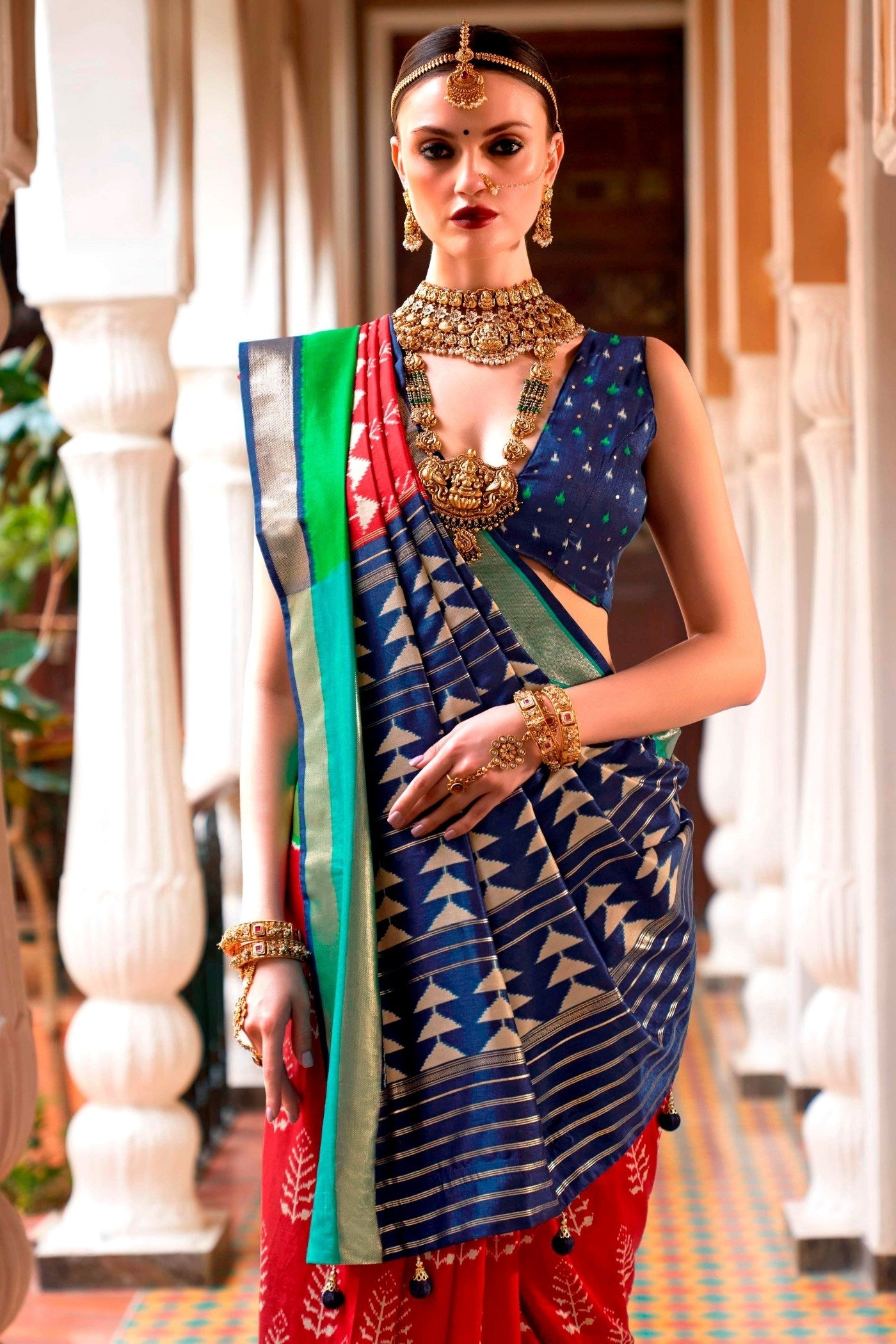 Buy MySilkLove Ruby Red Printed Patola Saree Online