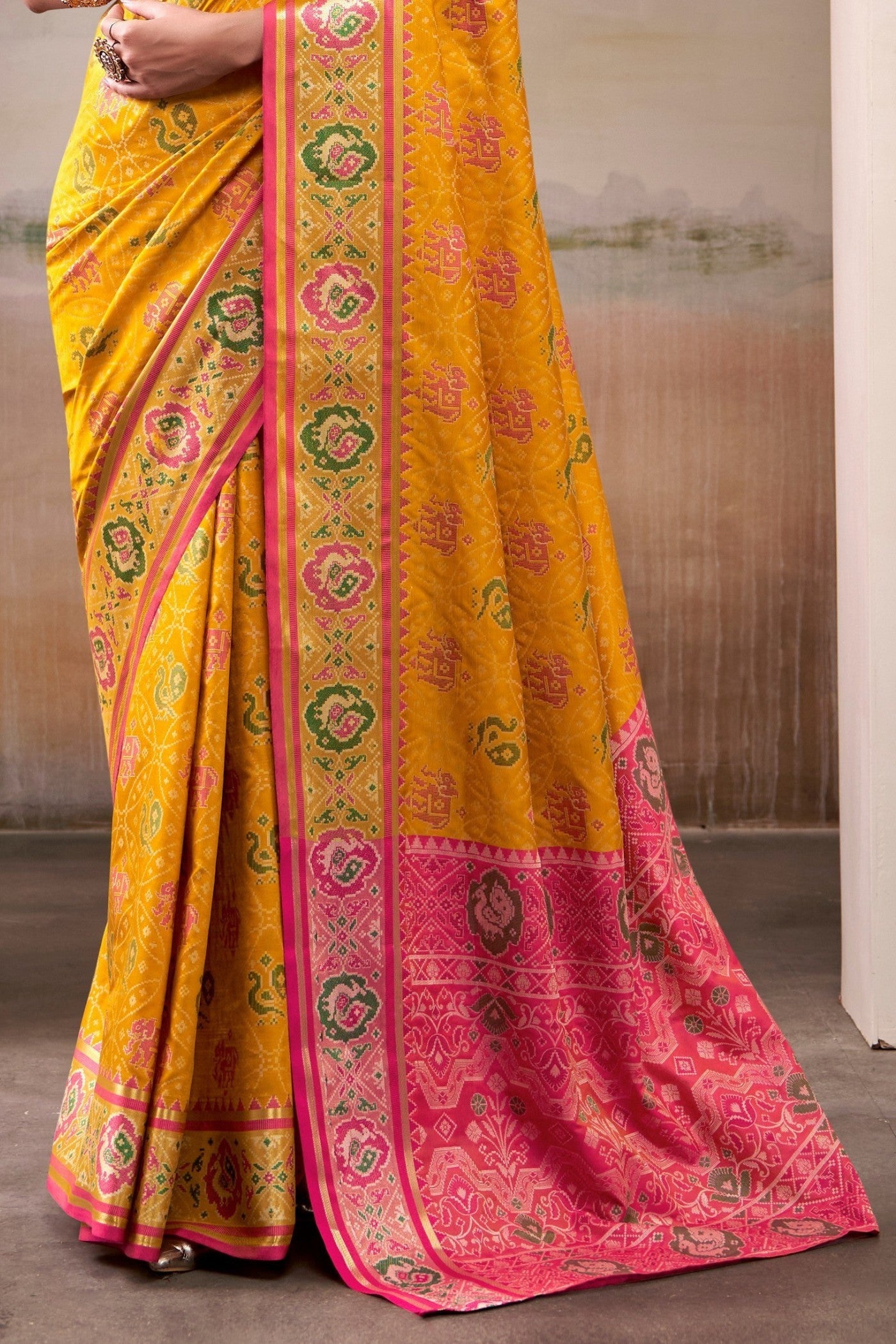 Buy MySilkLove Rob Yellow Woven Patola Silk Saree Online
