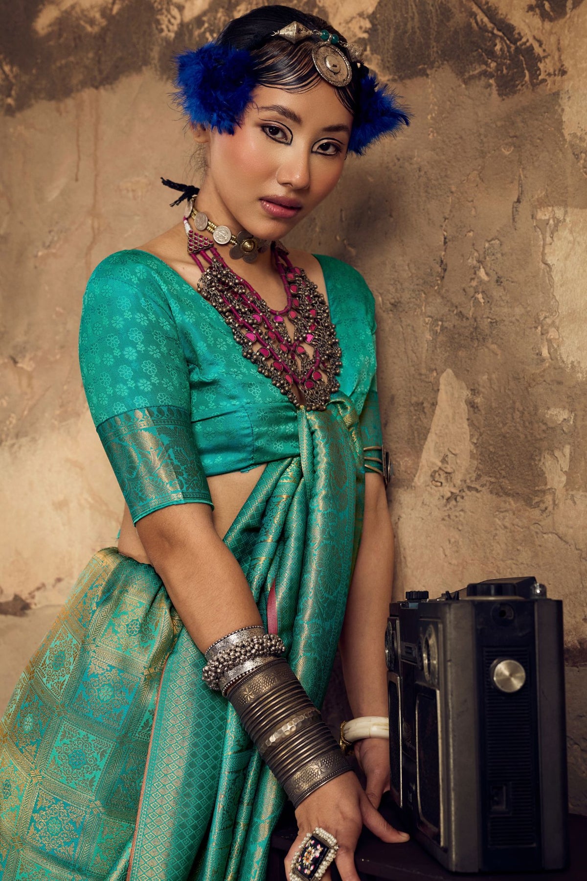 MySilkLove Hydrangea Green Kanjivaram Handloom Saree
