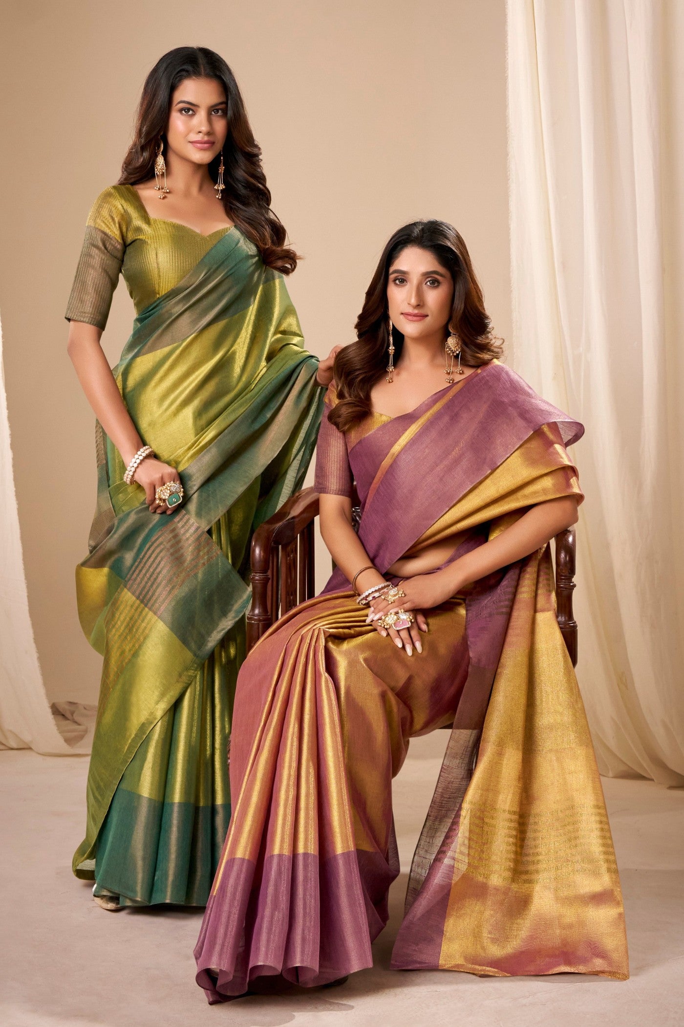 Buy MySilkLove Spring Green Handloom Tissue Saree Online