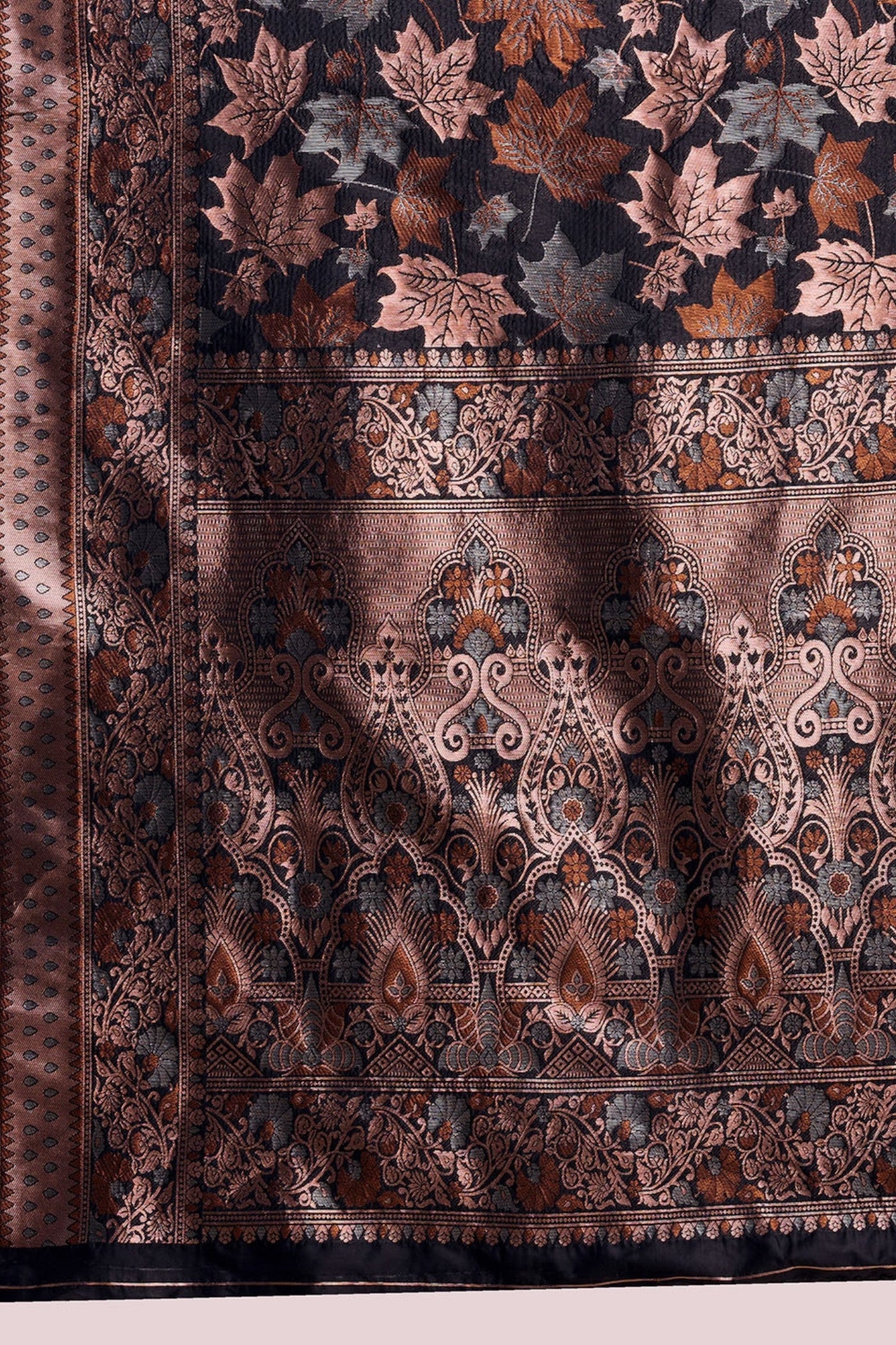 Buy MySilkLove Aged Black Banarasi Soft Silk Saree Online