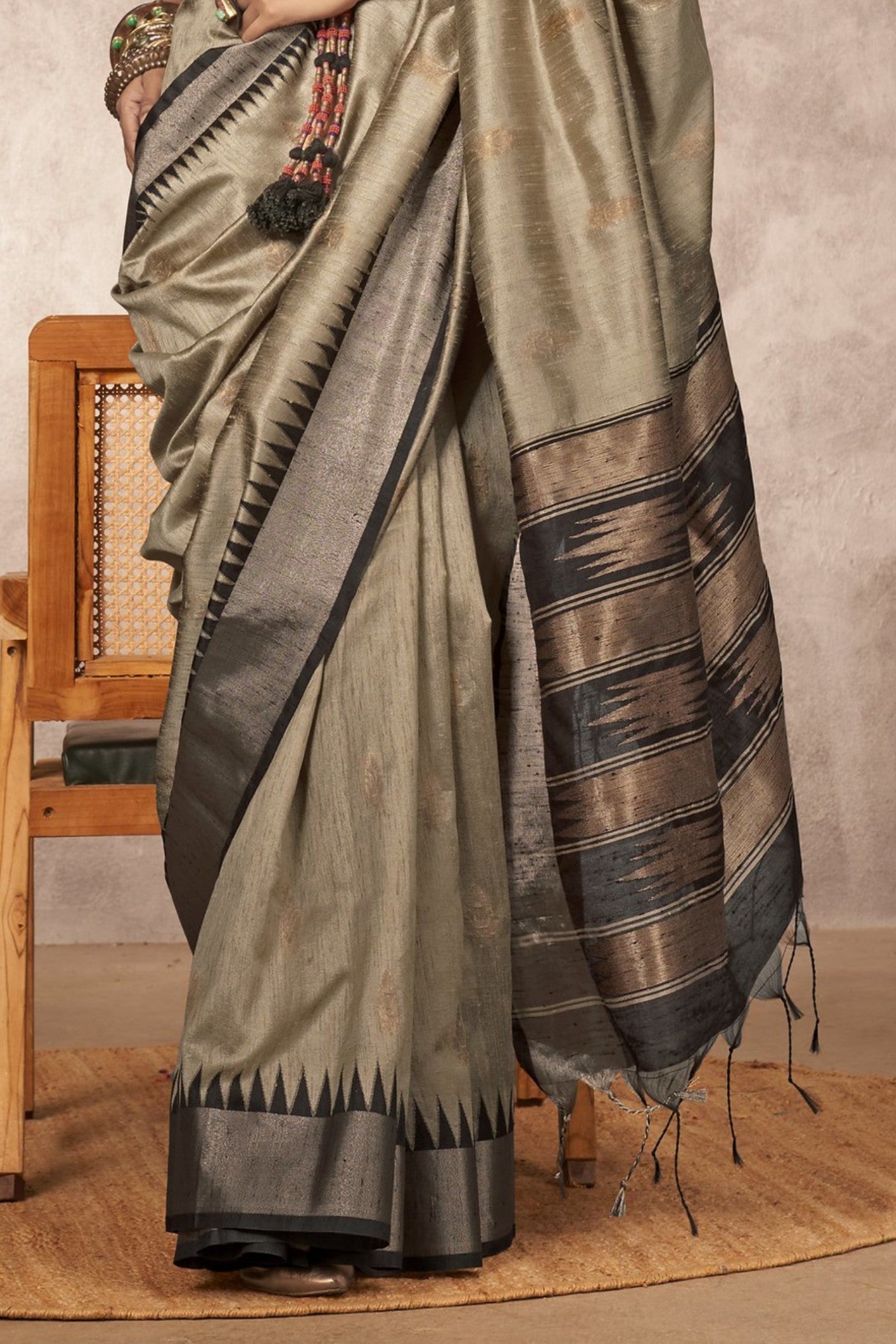 Buy MySilkLove Bronzette Brown Bhagalpuri Handloom Saree Online