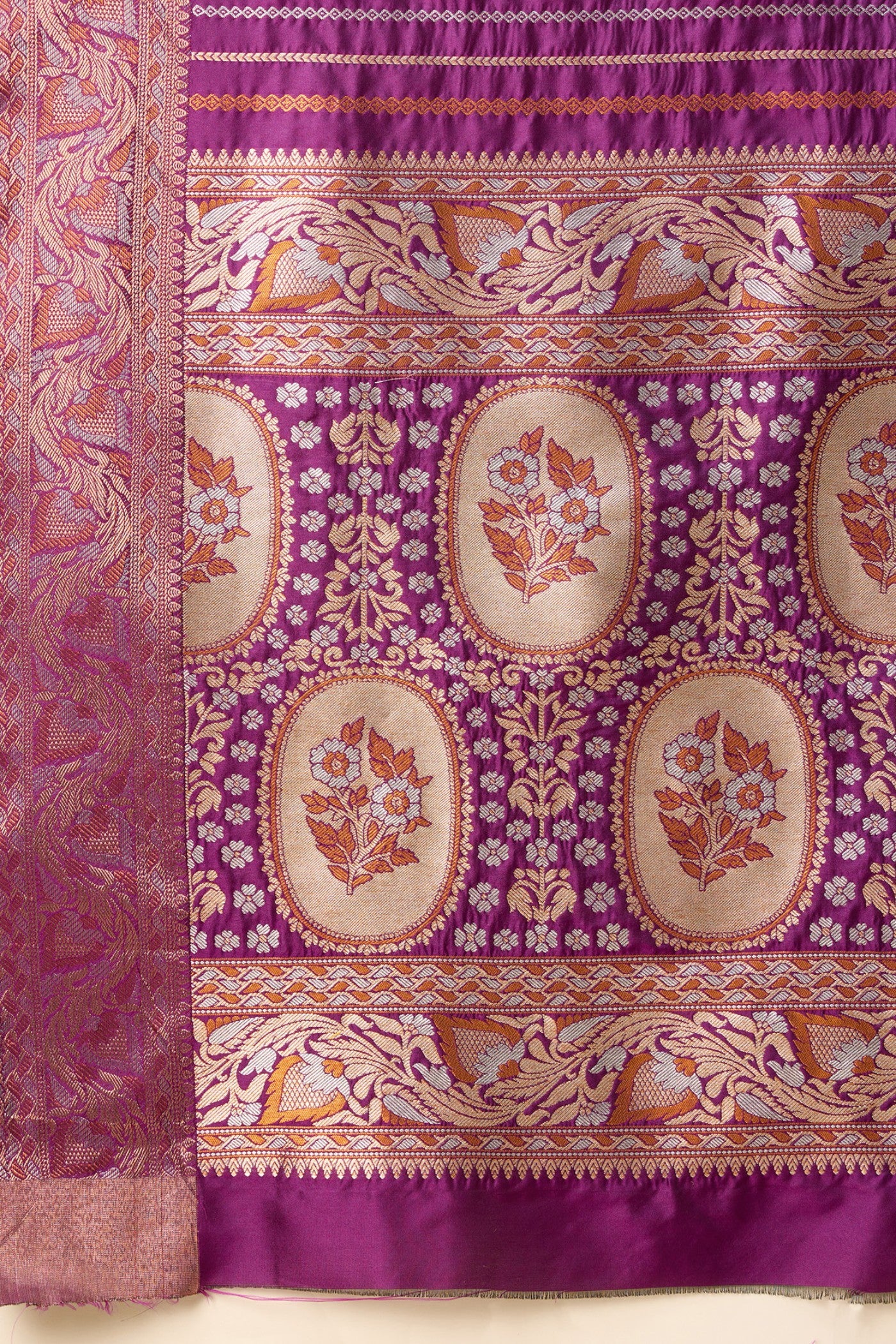 Buy MySilkLove Heliotrope Purple Zari Woven Banarasi Saree Online