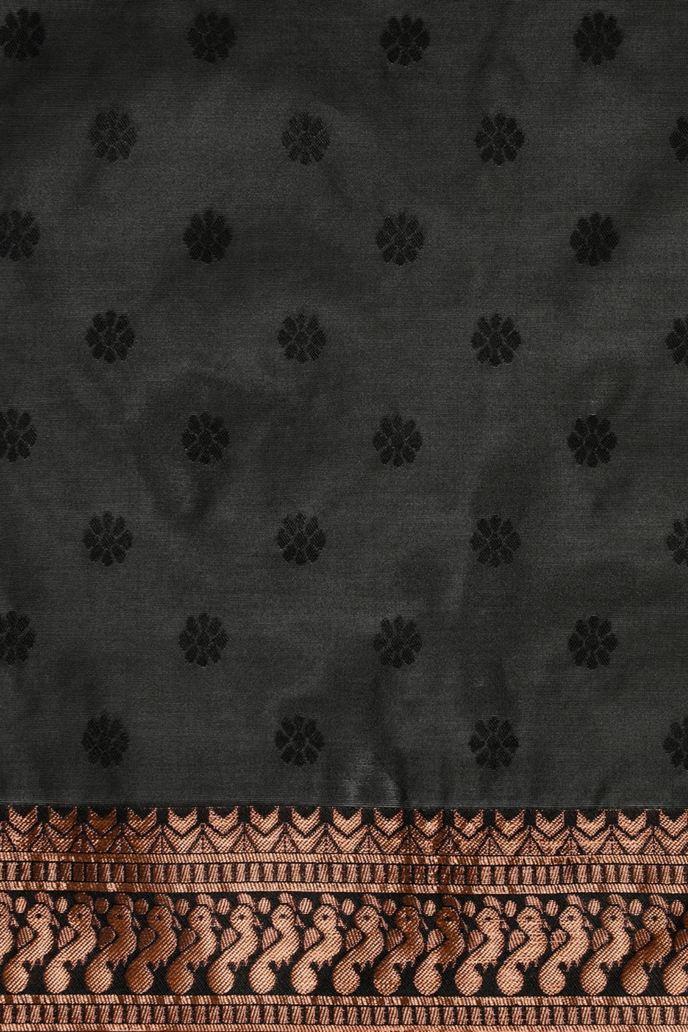 Buy MySilkLove Davy Black Woven Jacquard Lichi Silk Saree Online