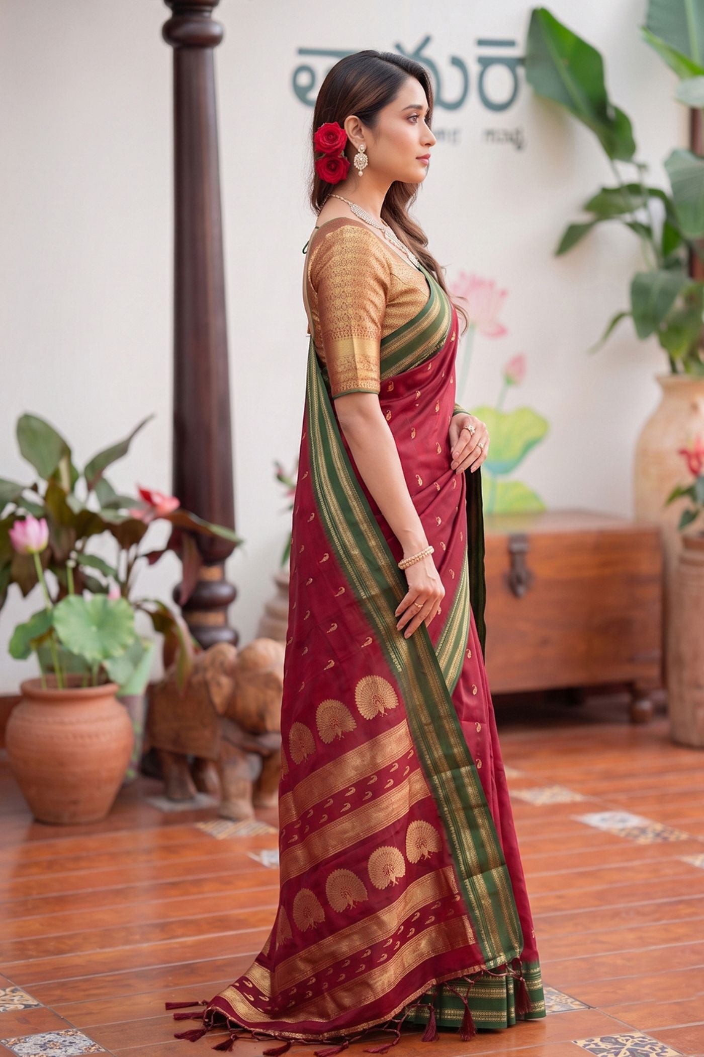 MySilkLove Caramel Brown Banarasi Woven Soft Silk Saree