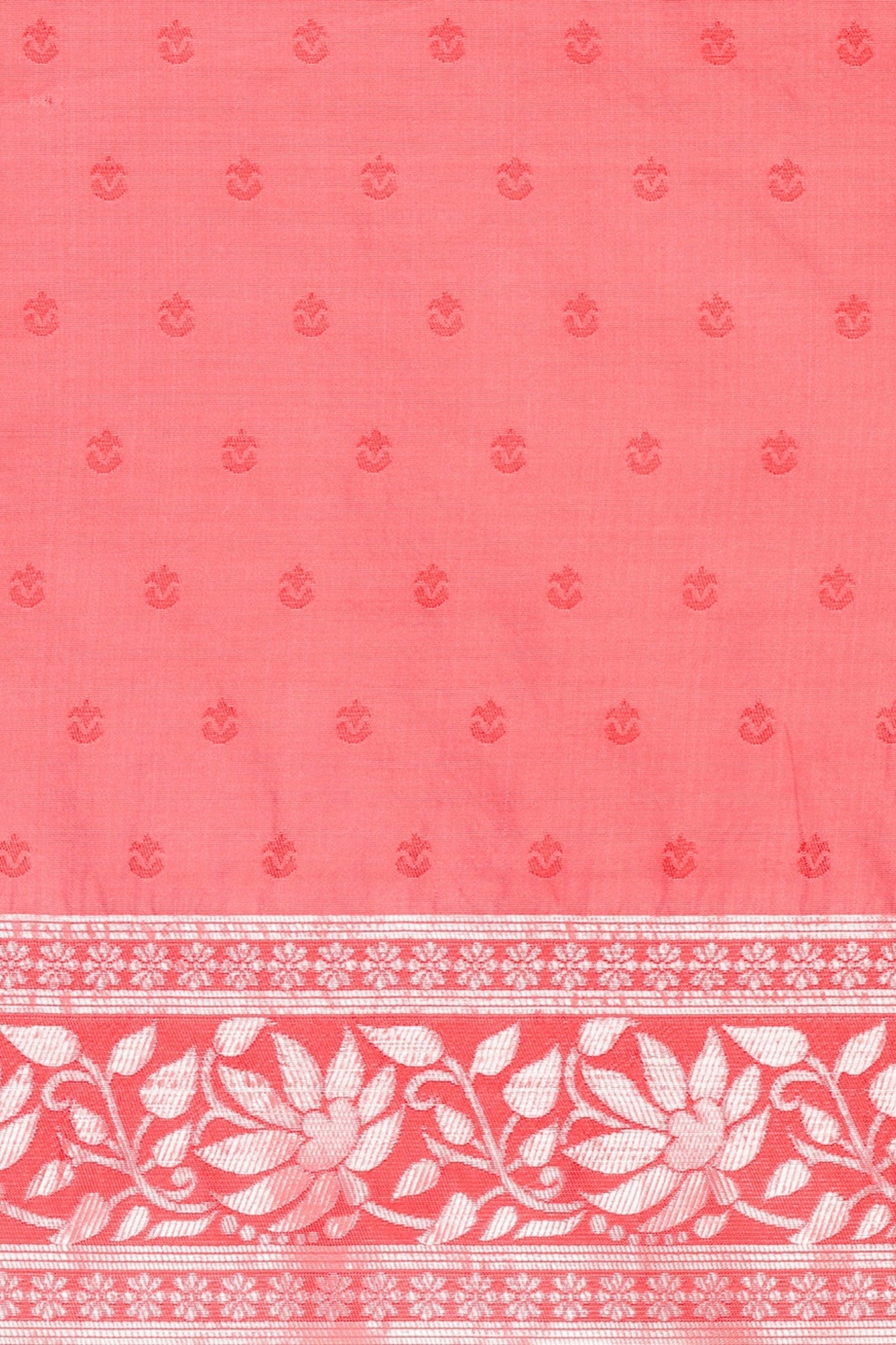 Buy MySilkLove Snow White and Pink Woven Jacquard Lichi Silk Saree Online
