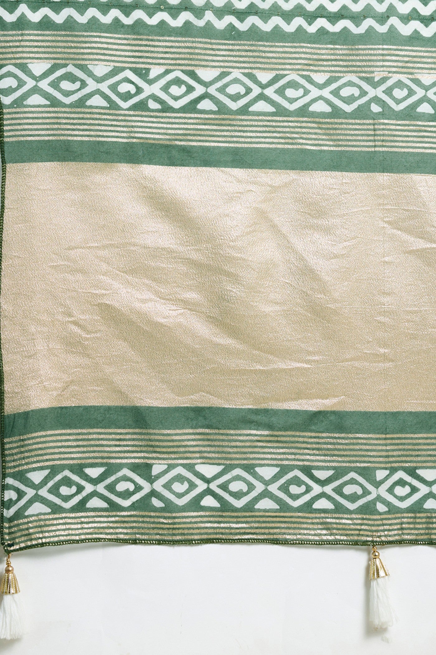 Buy MySilkLove Hunter Green Woven Cotton Silk Saree Online