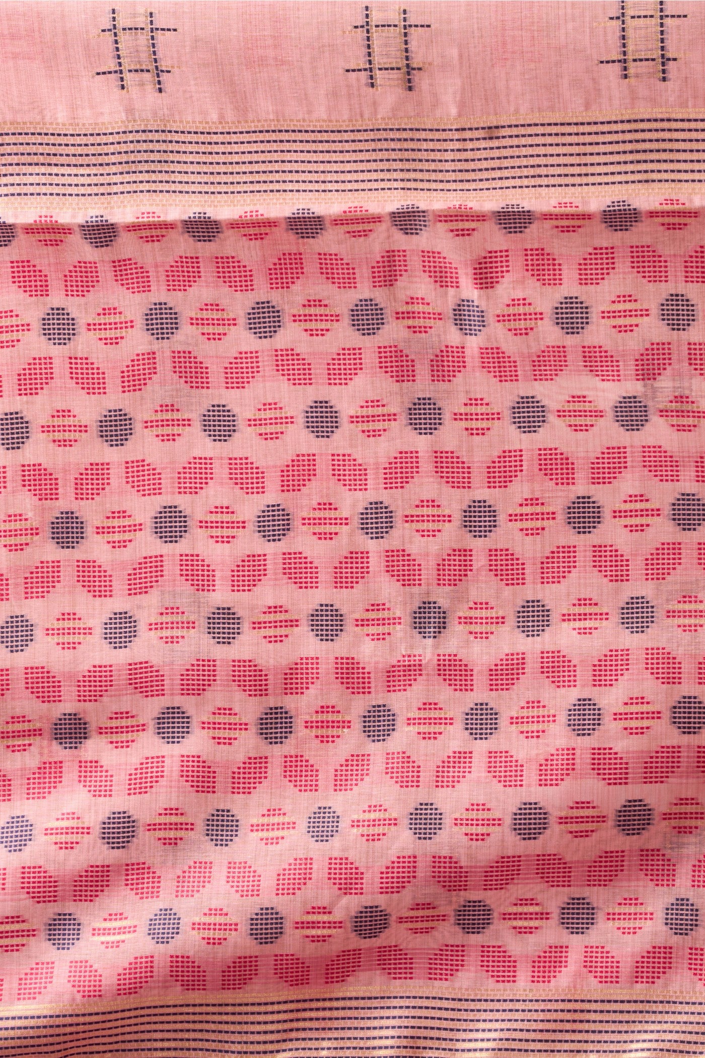 Buy MySilkLove Cerise Pink Woven Cotton Saree Online