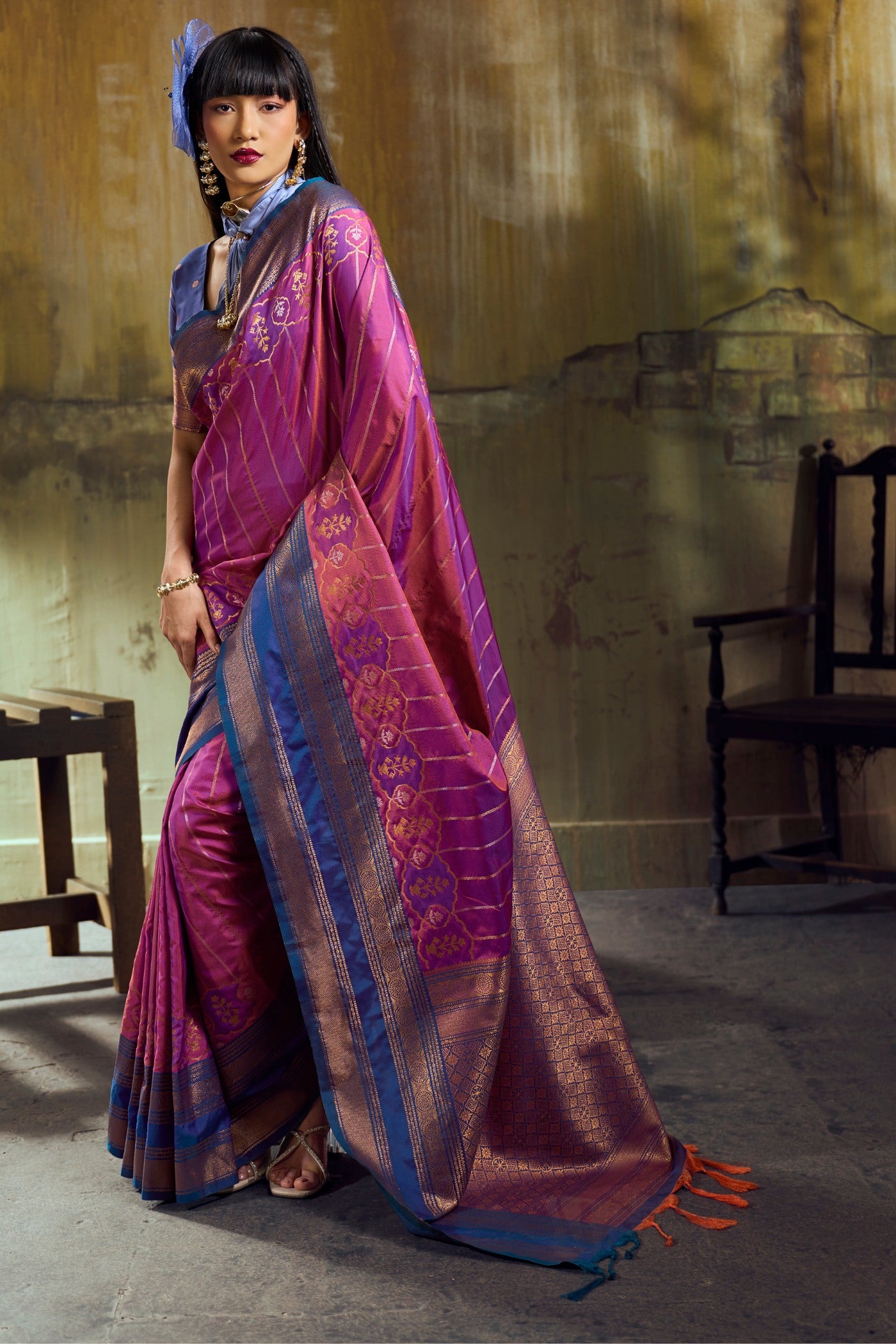 Buy MySilkLove Fuchsia Pink Pochampally Handloom Saree Online