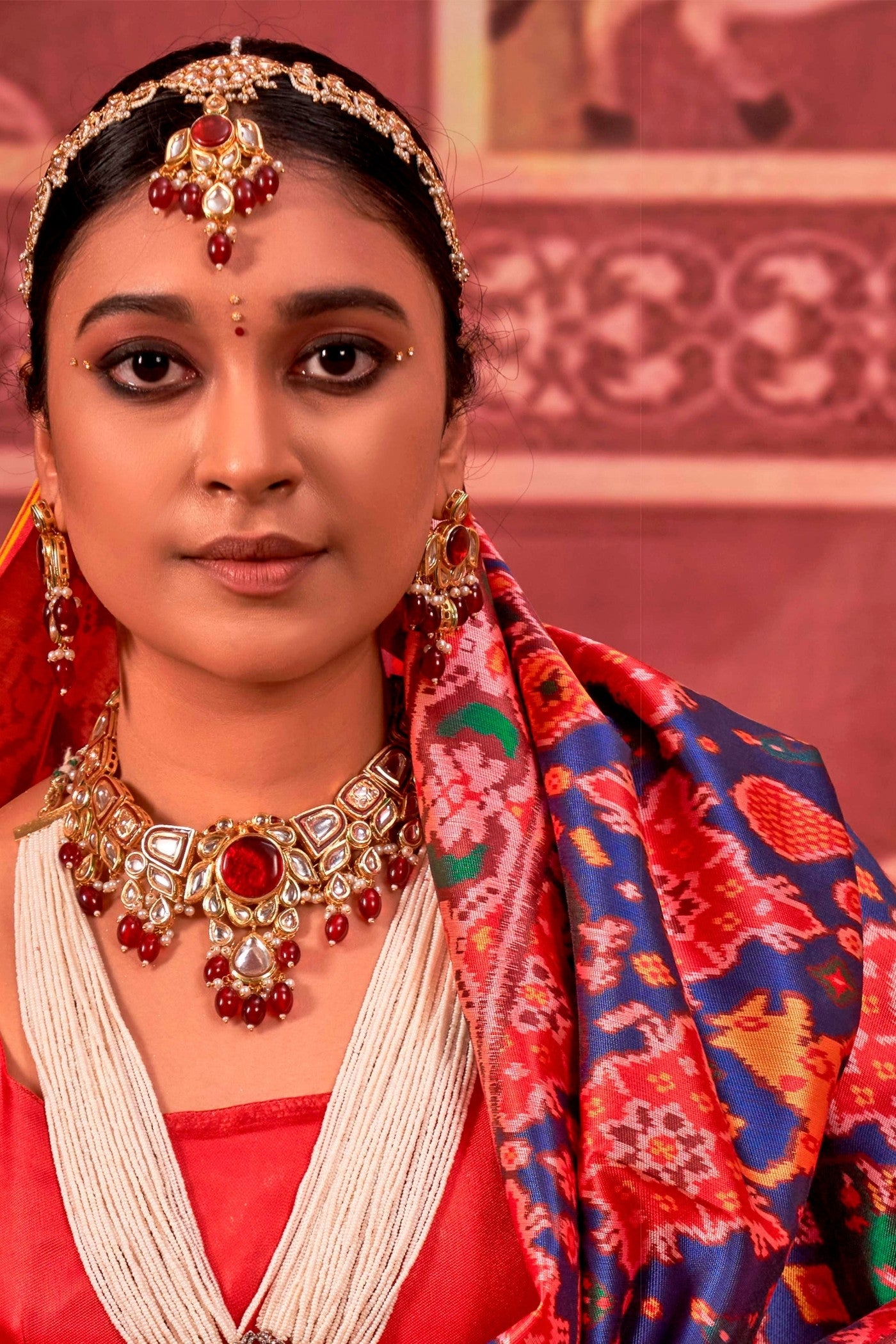 Buy MySilkLove Bahama Blue Printed Patola Saree Online